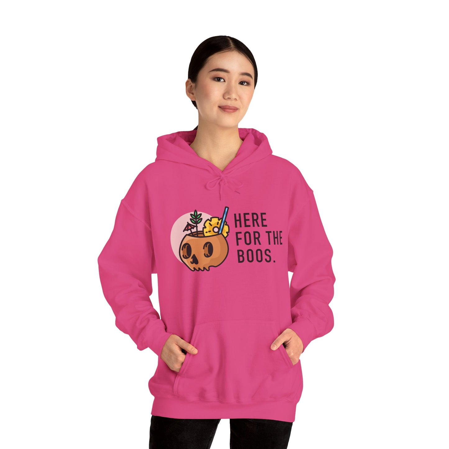 Halloween Skull Hoodie, Cozy Sweatshirt for Fall, Here for the Boos, Unisex Sweatshirt, Perfect for Halloween, Gift for Spooky Season