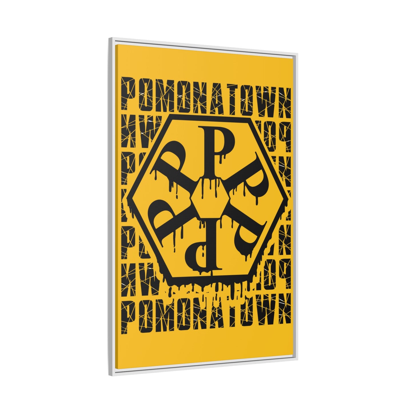 Framed Canvas Art Print, Urban Home Decor, Wall Art for Pomonatown Lovers, Typography Artwork, Gift for Friends
