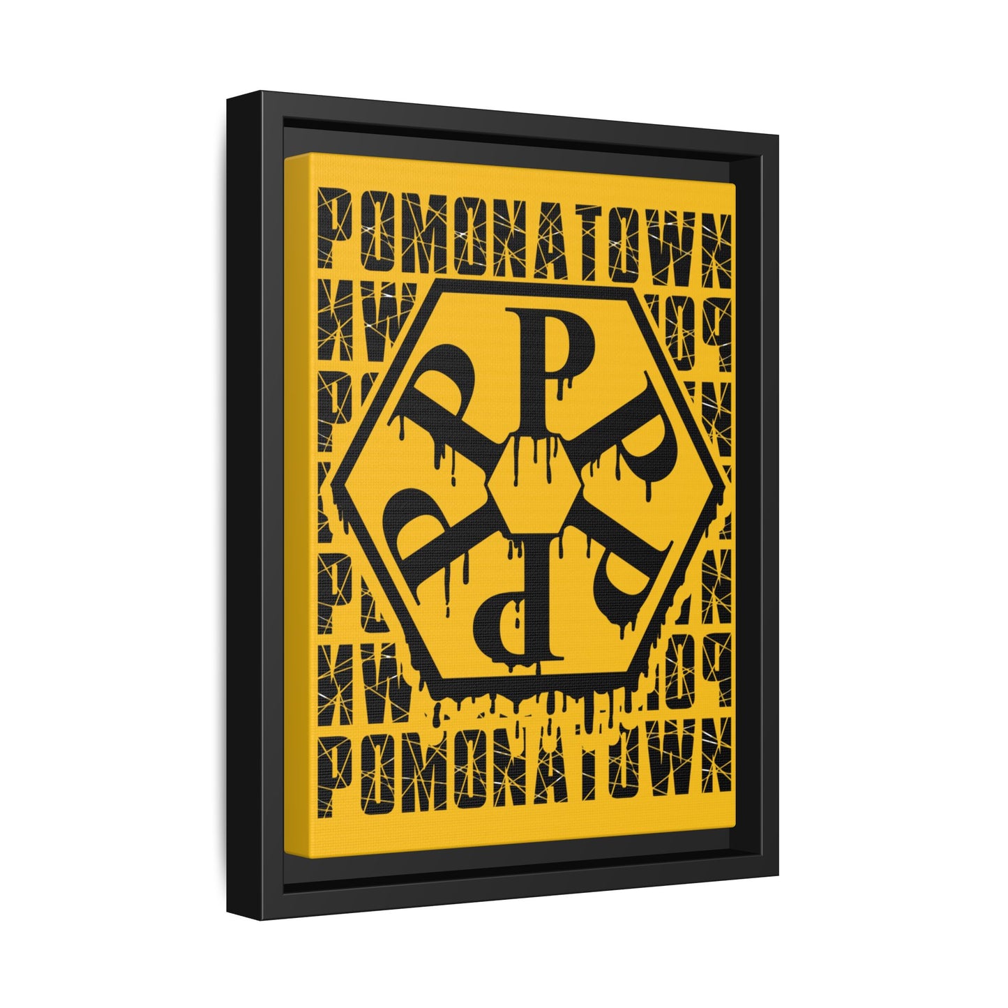 Framed Canvas Art Print, Urban Home Decor, Wall Art for Pomonatown Lovers, Typography Artwork, Gift for Friends