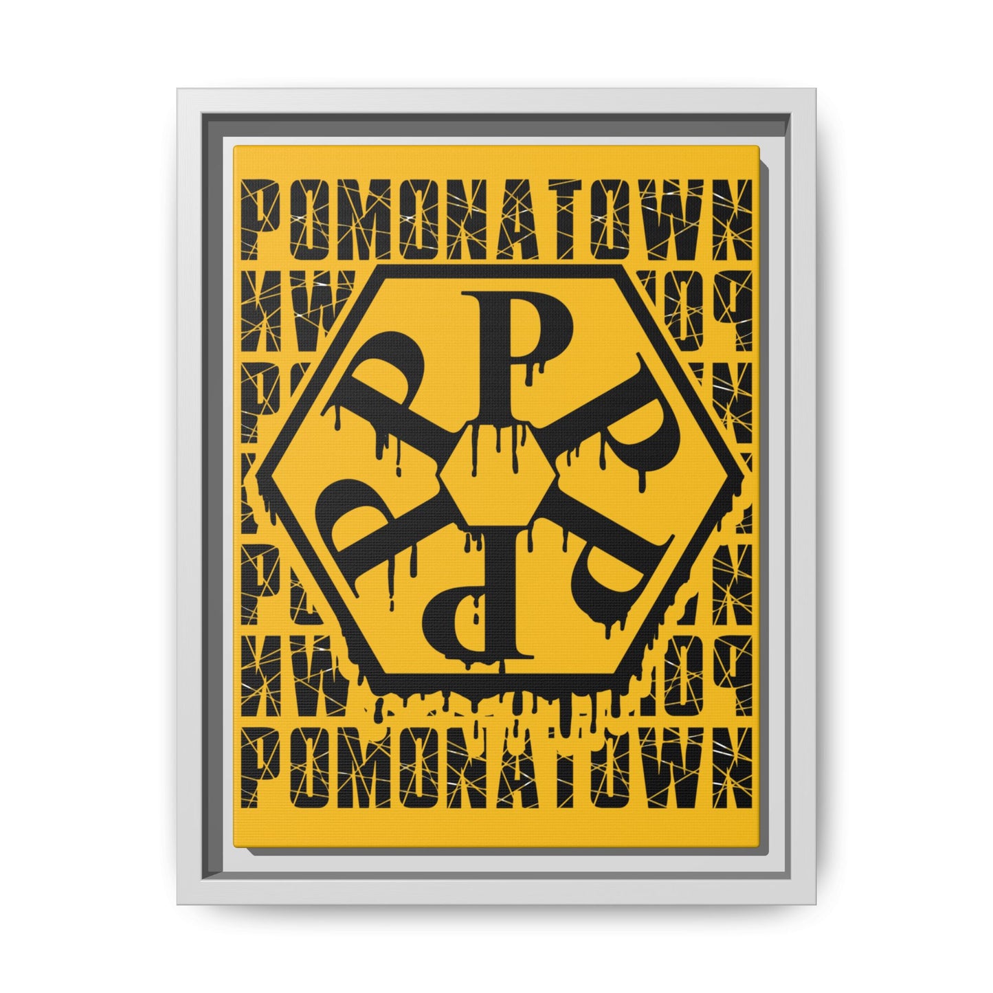 Framed Canvas Art Print, Urban Home Decor, Wall Art for Pomonatown Lovers, Typography Artwork, Gift for Friends