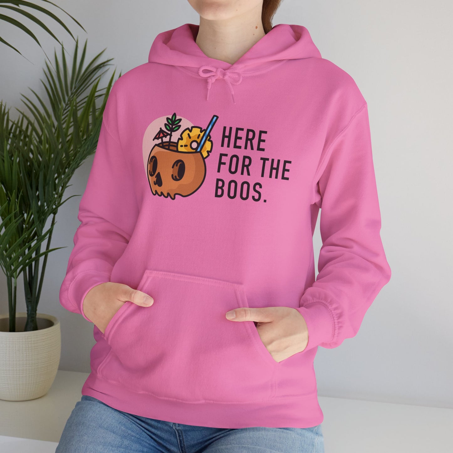 Halloween Skull Hoodie, Cozy Sweatshirt for Fall, Here for the Boos, Unisex Sweatshirt, Perfect for Halloween, Gift for Spooky Season