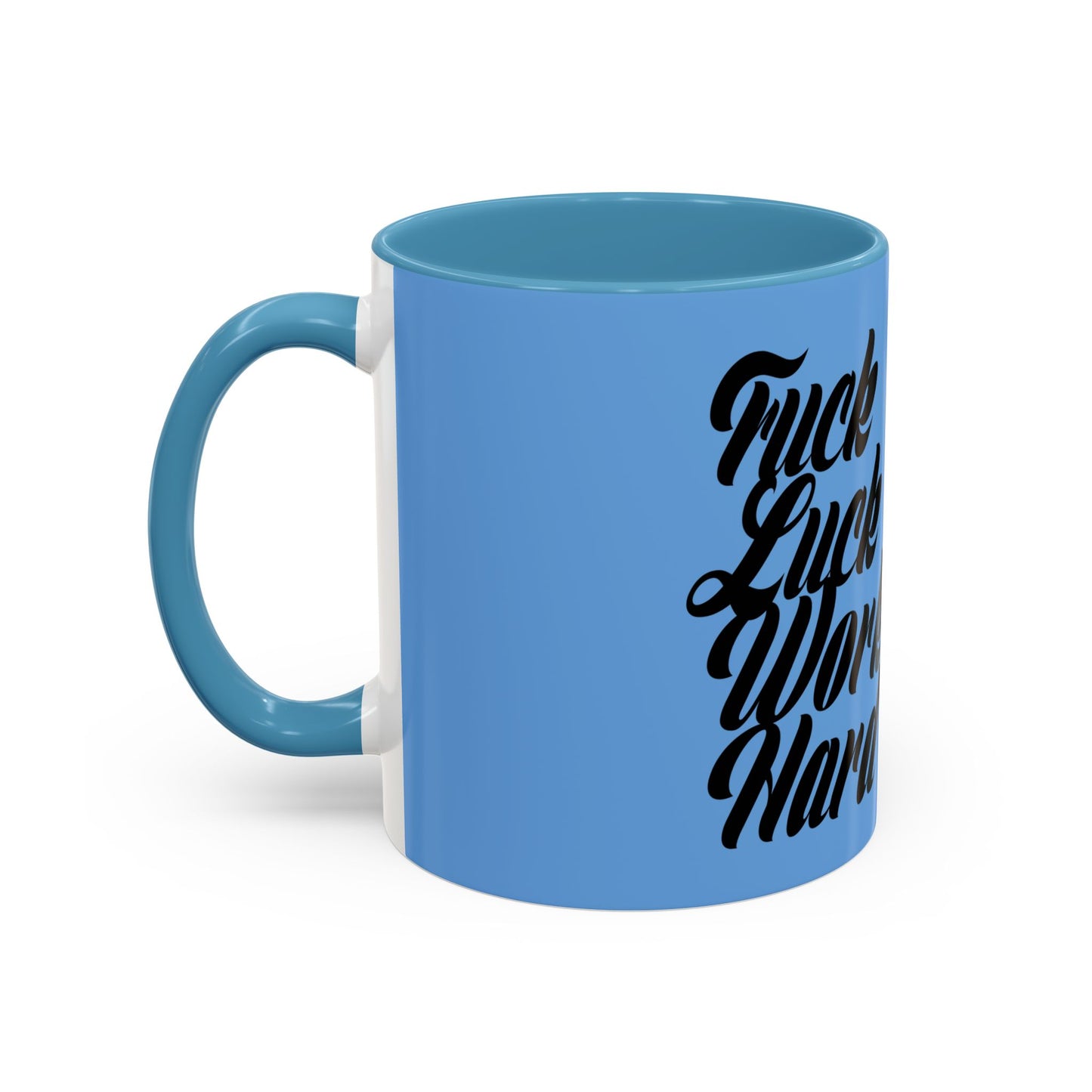 Motivational Coffee Mug - 'Luck & Work Hard', Inspirational Gift for Coffee Lovers, Office Decor, Birthday Present, Home Essentials