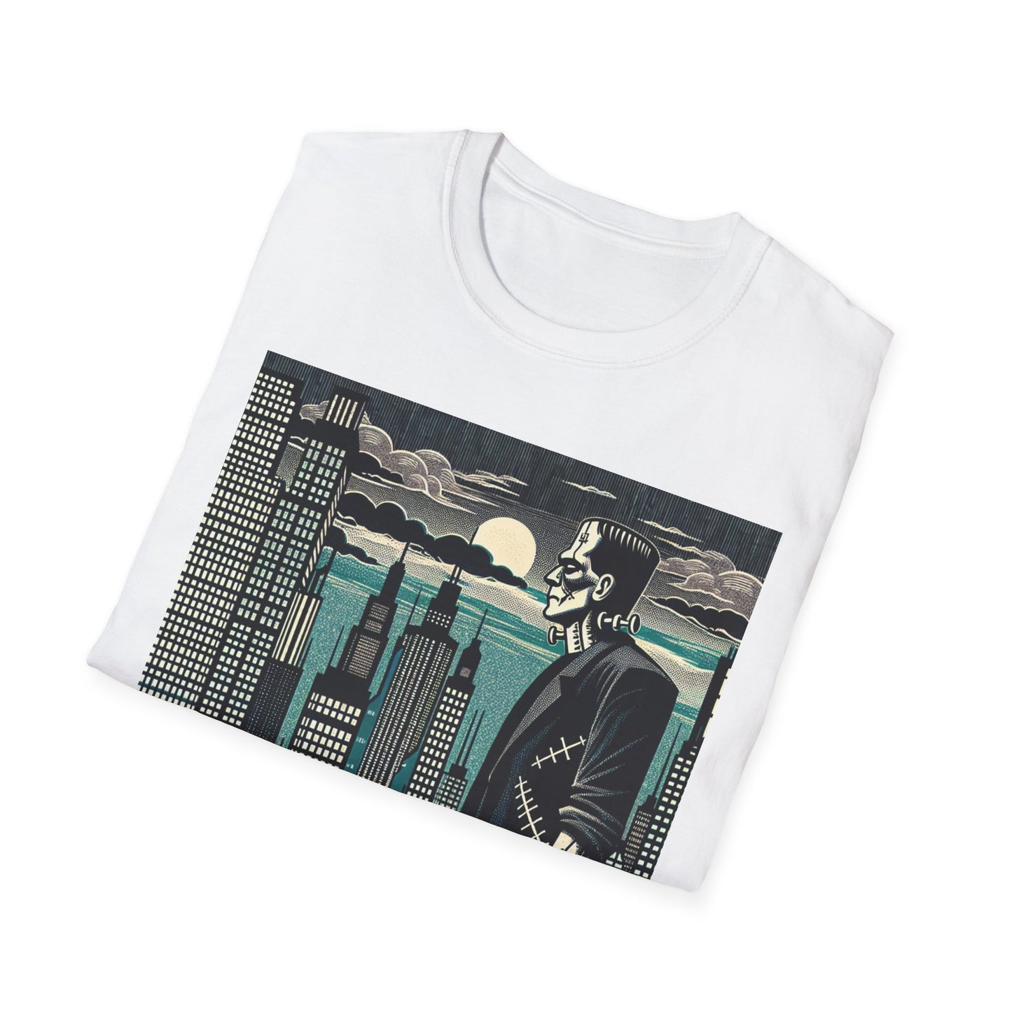 Retro Cityscape Graphic T-Shirt, Urban Art Tee, Casual Wear, Perfect Gift for Art Lovers, Street Style Fashion, Unisex Tee