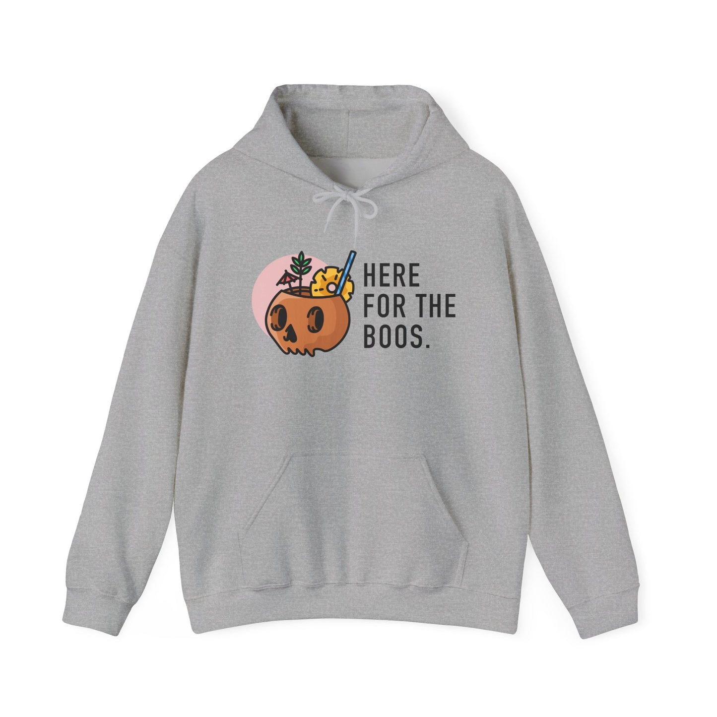 Halloween Skull Hoodie, Cozy Sweatshirt for Fall, Here for the Boos, Unisex Sweatshirt, Perfect for Halloween, Gift for Spooky Season