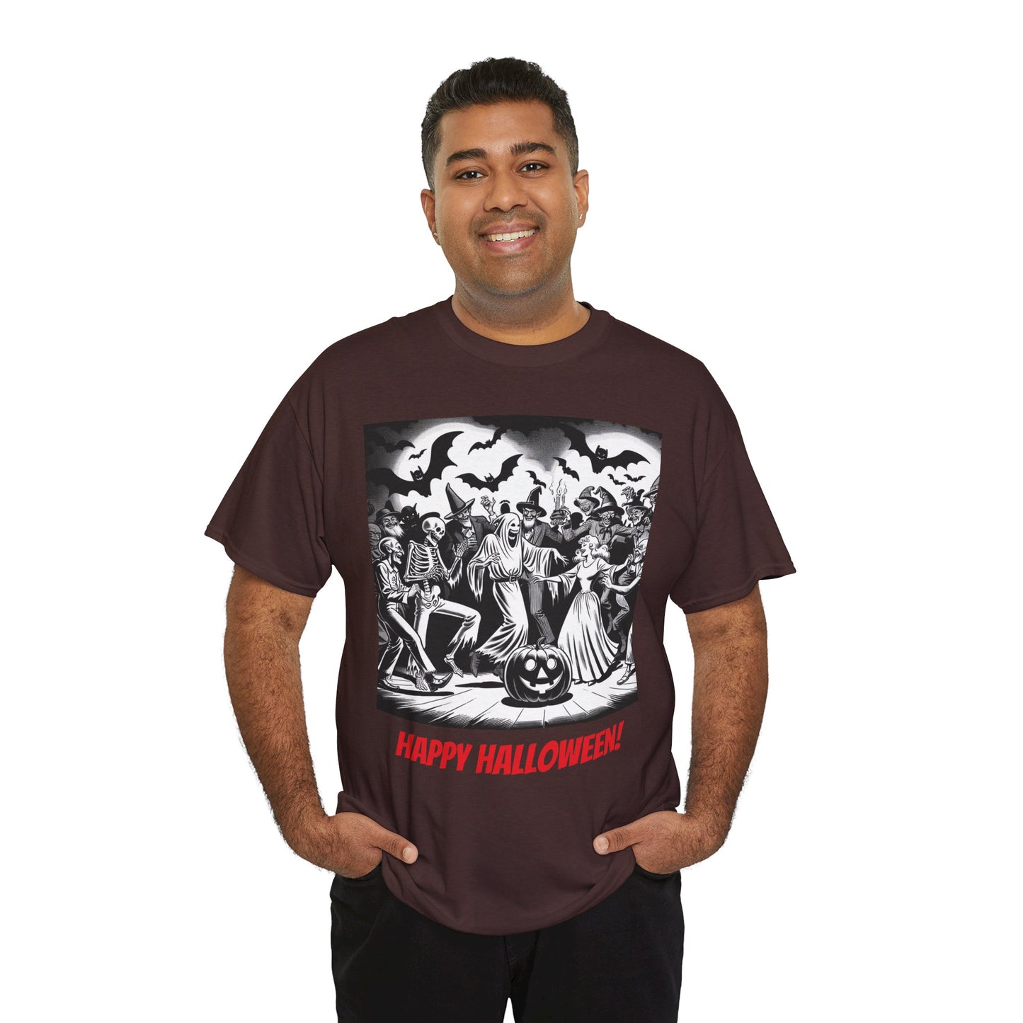Halloween Party Unisex Heavy Cotton Tee, Spooky Costume Shirt, Halloween Celebration Tee, Trick or Treat Apparel, Casual Autumn Wear