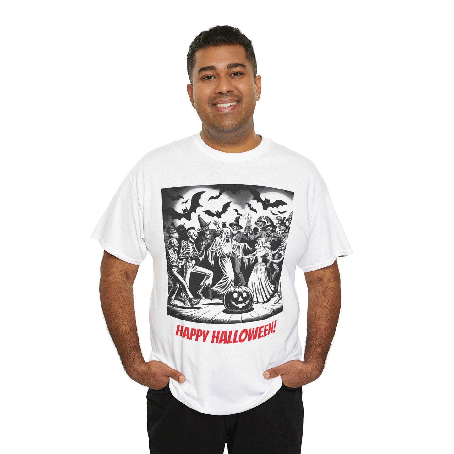 Halloween Party Unisex Heavy Cotton Tee, Spooky Costume Shirt, Halloween Celebration Tee, Trick or Treat Apparel, Casual Autumn Wear