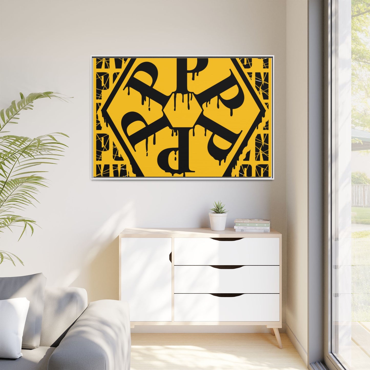 Framed Canvas Art Print, Urban Home Decor, Wall Art for Pomonatown Lovers, Typography Artwork, Gift for Friends