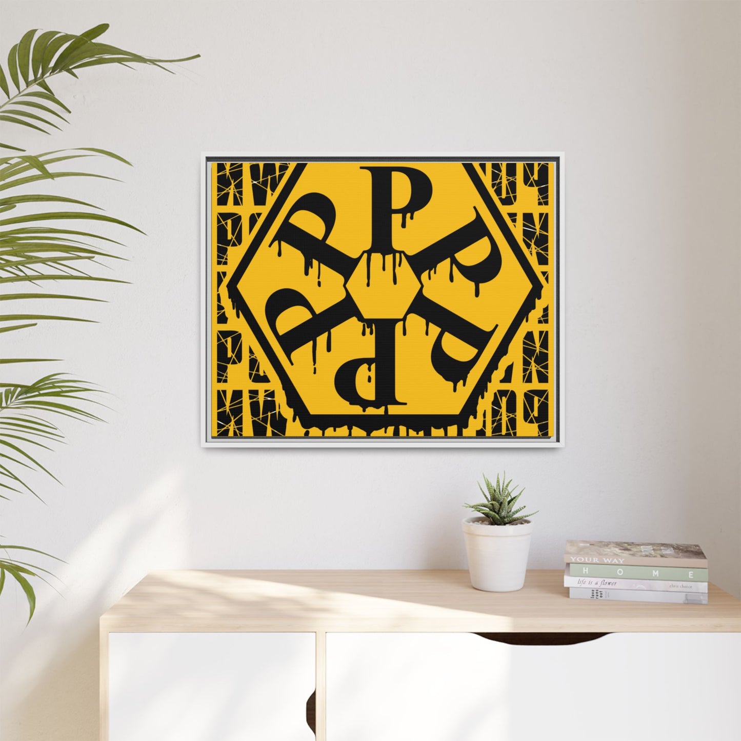 Framed Canvas Art Print, Urban Home Decor, Wall Art for Pomonatown Lovers, Typography Artwork, Gift for Friends