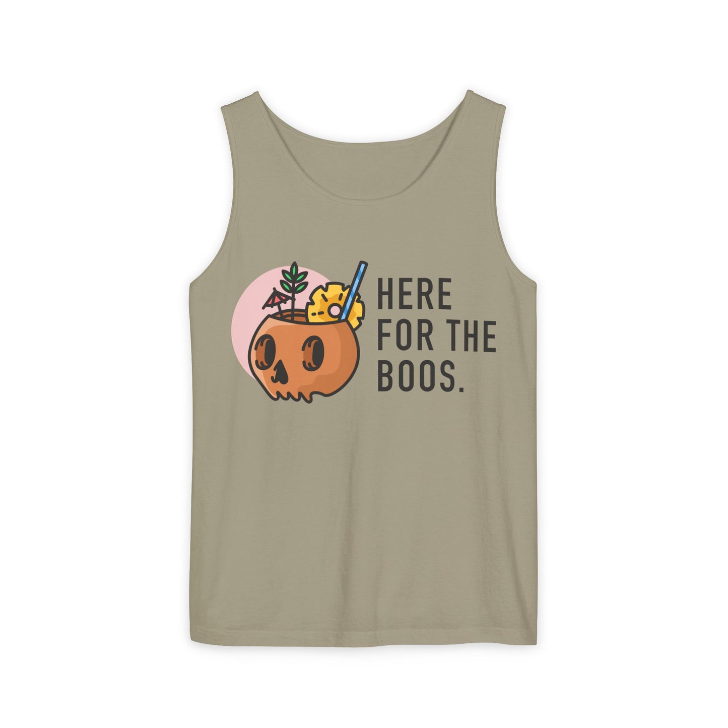 Halloween Festive Tank Top, Casual Summer Top, Unisex Tank, Here for the Boos Shirt, Party Wear, Fall Fashion, Trendy Halloween Apparel