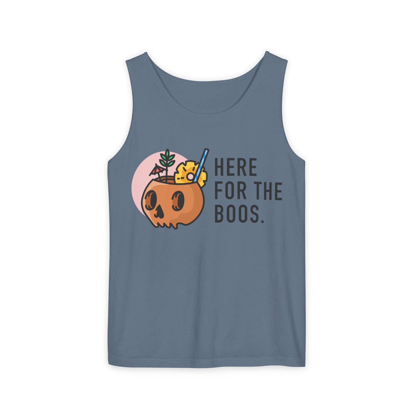 Halloween Festive Tank Top, Casual Summer Top, Unisex Tank, Here for the Boos Shirt, Party Wear, Fall Fashion, Trendy Halloween Apparel