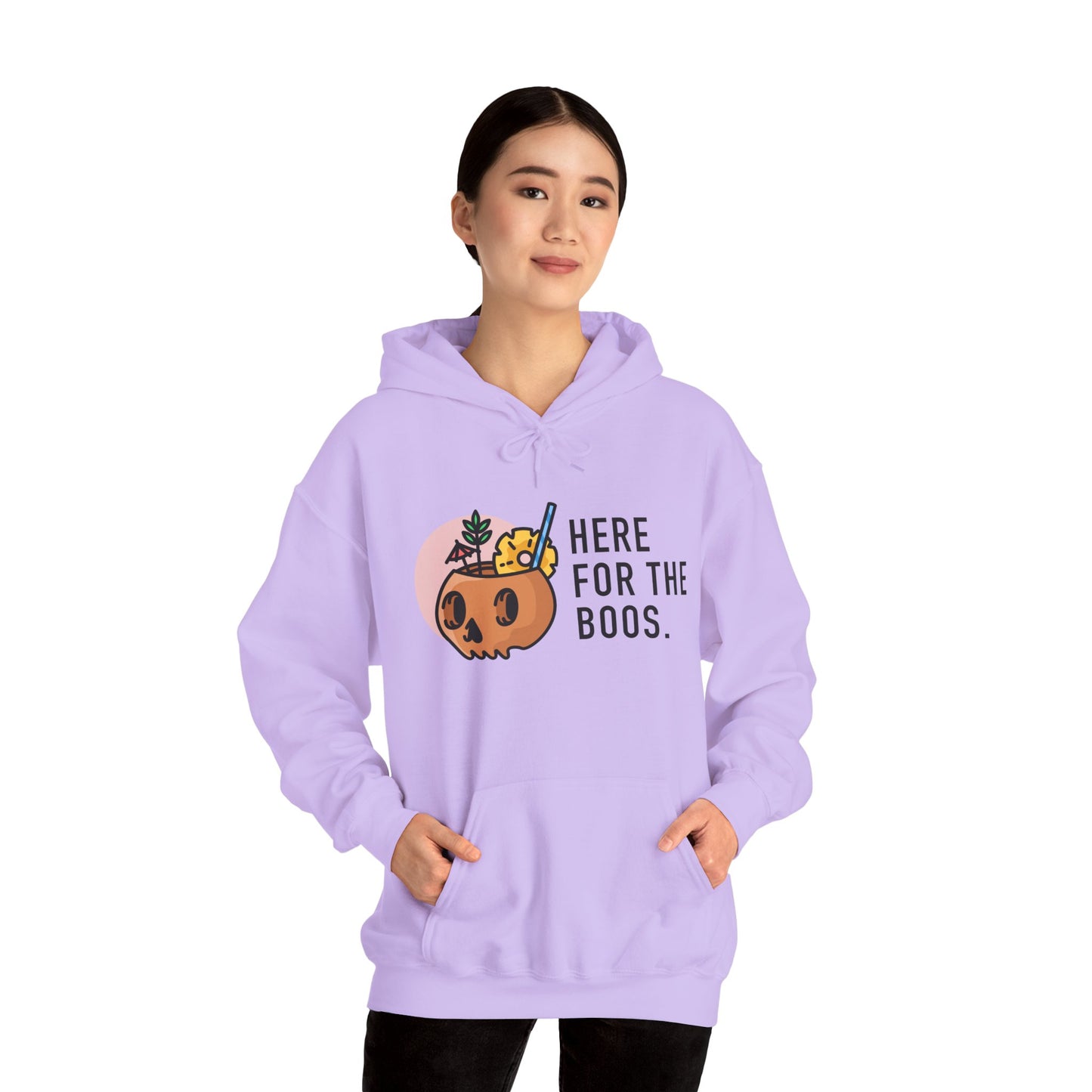 Halloween Skull Hoodie, Cozy Sweatshirt for Fall, Here for the Boos, Unisex Sweatshirt, Perfect for Halloween, Gift for Spooky Season