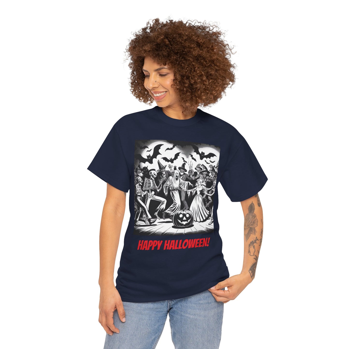 Halloween Party Unisex Heavy Cotton Tee, Spooky Costume Shirt, Halloween Celebration Tee, Trick or Treat Apparel, Casual Autumn Wear