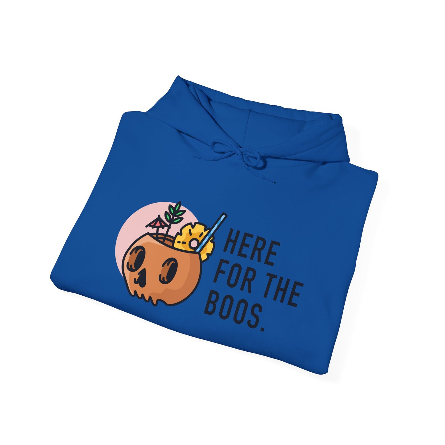 Halloween Skull Hoodie, Cozy Sweatshirt for Fall, Here for the Boos, Unisex Sweatshirt, Perfect for Halloween, Gift for Spooky Season