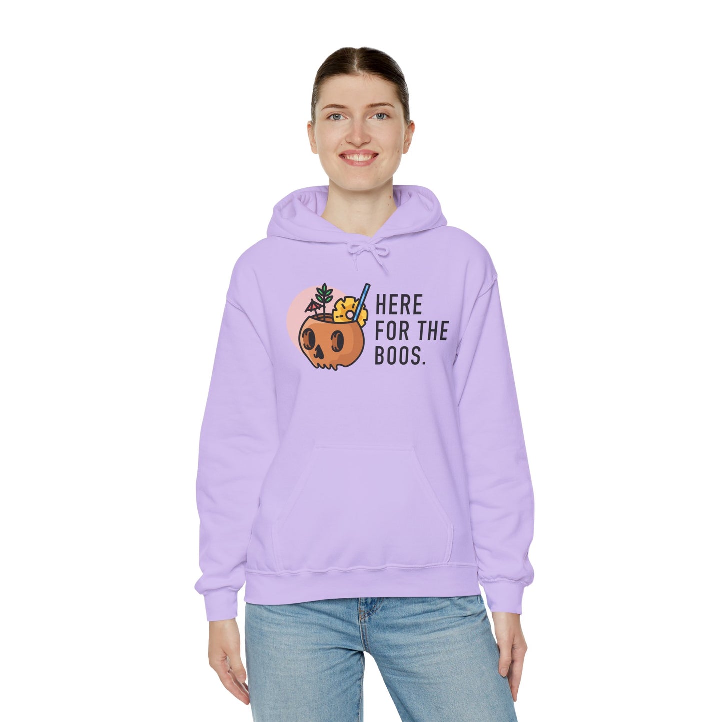 Halloween Skull Hoodie, Cozy Sweatshirt for Fall, Here for the Boos, Unisex Sweatshirt, Perfect for Halloween, Gift for Spooky Season