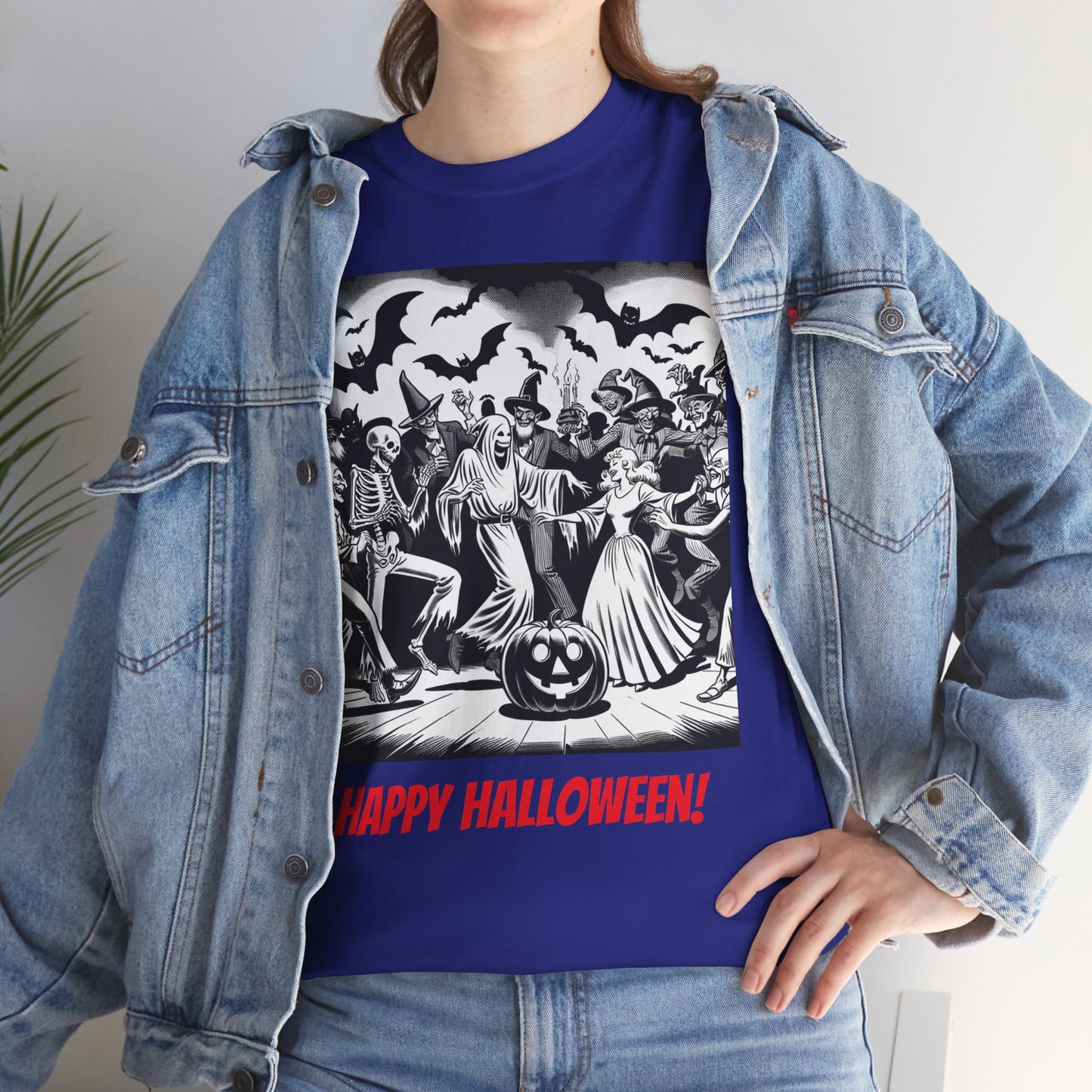 Halloween Party Unisex Heavy Cotton Tee, Spooky Costume Shirt, Halloween Celebration Tee, Trick or Treat Apparel, Casual Autumn Wear