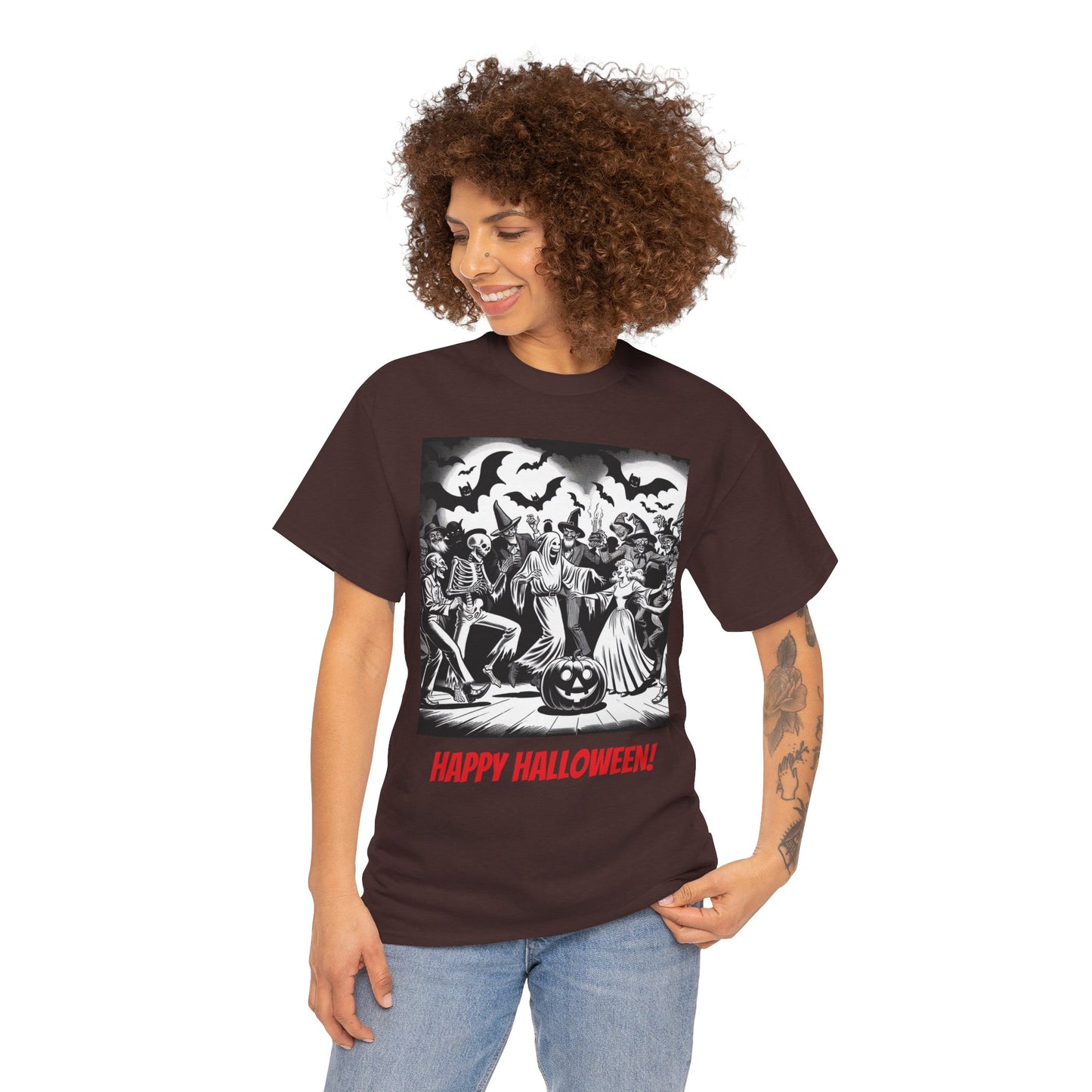 Halloween Party Unisex Heavy Cotton Tee, Spooky Costume Shirt, Halloween Celebration Tee, Trick or Treat Apparel, Casual Autumn Wear