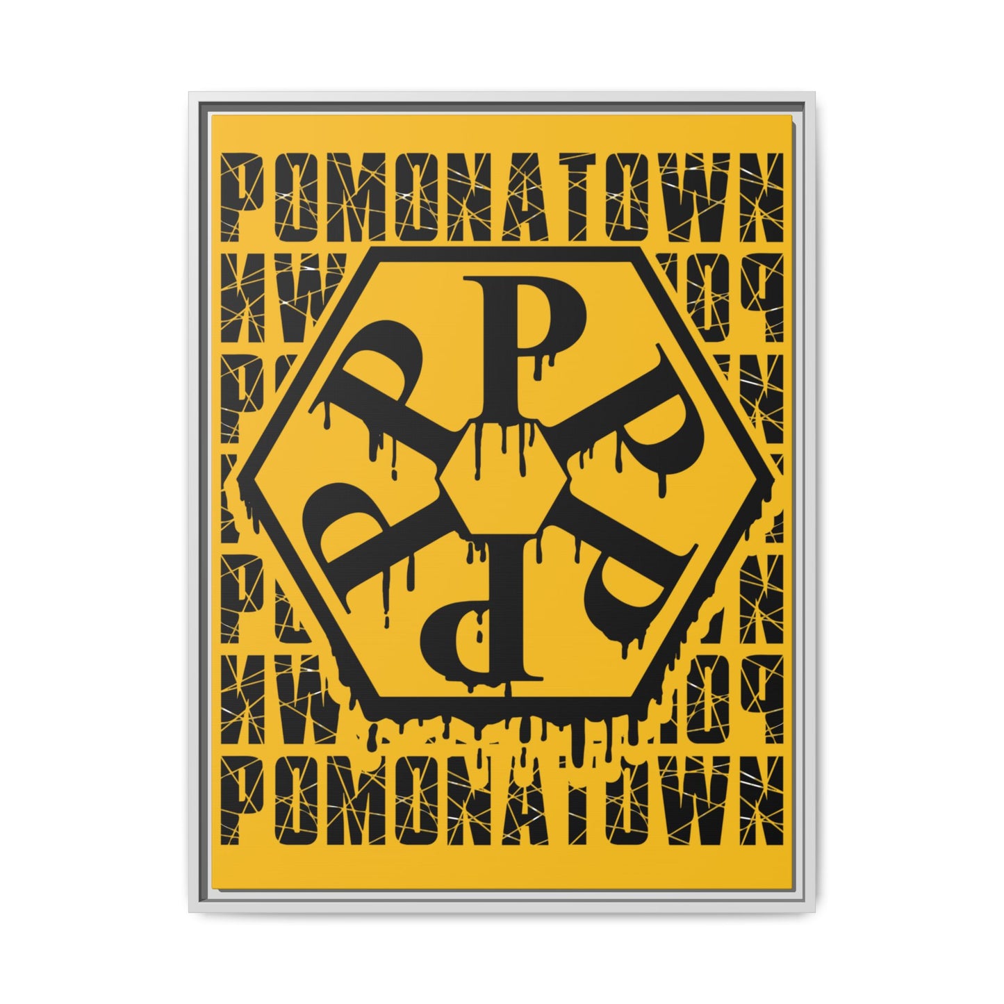 Framed Canvas Art Print, Urban Home Decor, Wall Art for Pomonatown Lovers, Typography Artwork, Gift for Friends