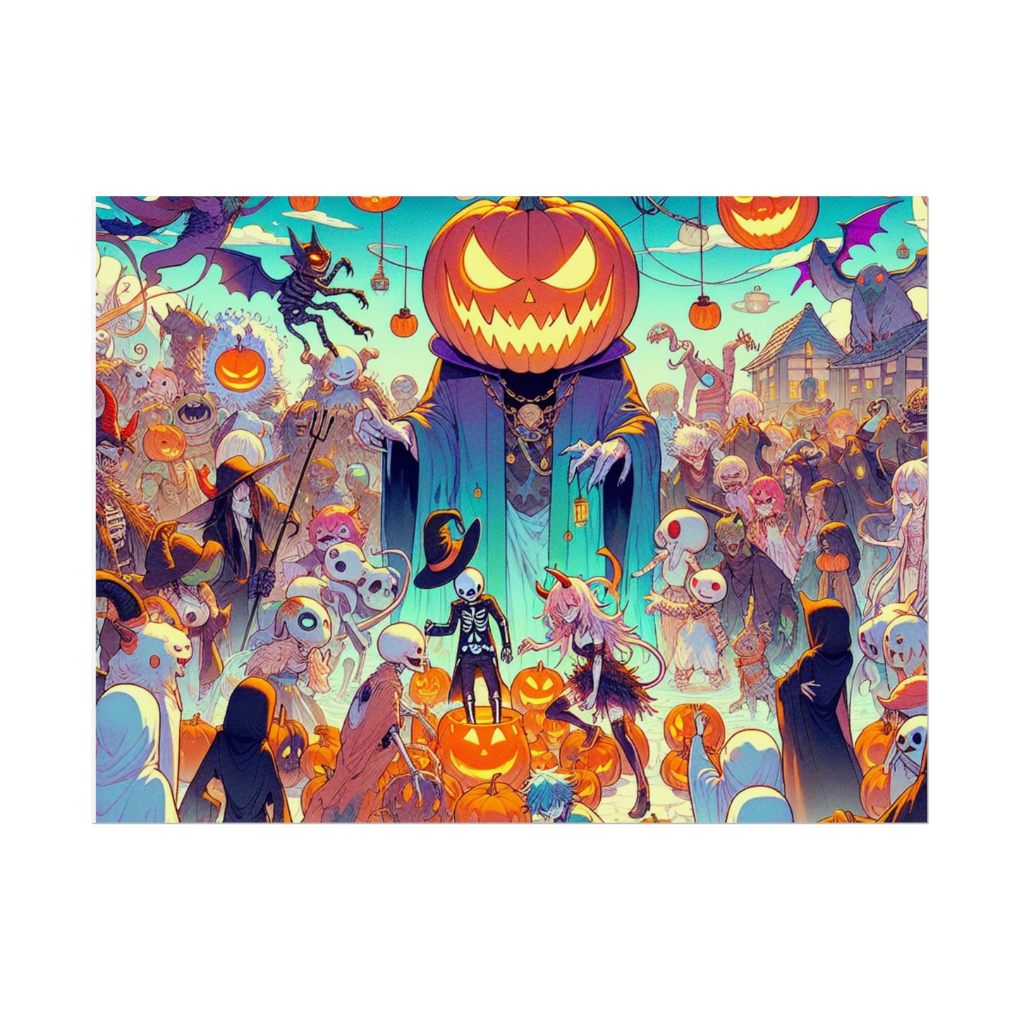 Halloween Spooky Art Rolled Posters, Wall Decor, Unique Gift, Haunted House, Fall Decor, Halloween Party Decorations