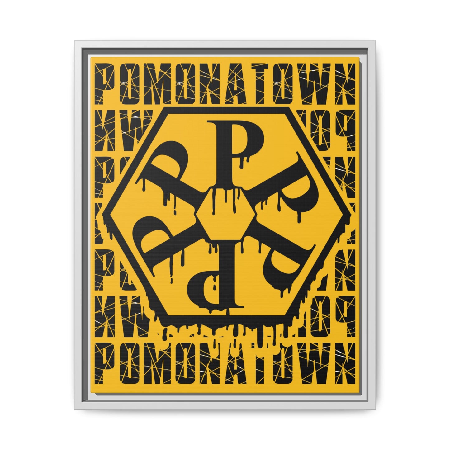 Framed Canvas Art Print, Urban Home Decor, Wall Art for Pomonatown Lovers, Typography Artwork, Gift for Friends