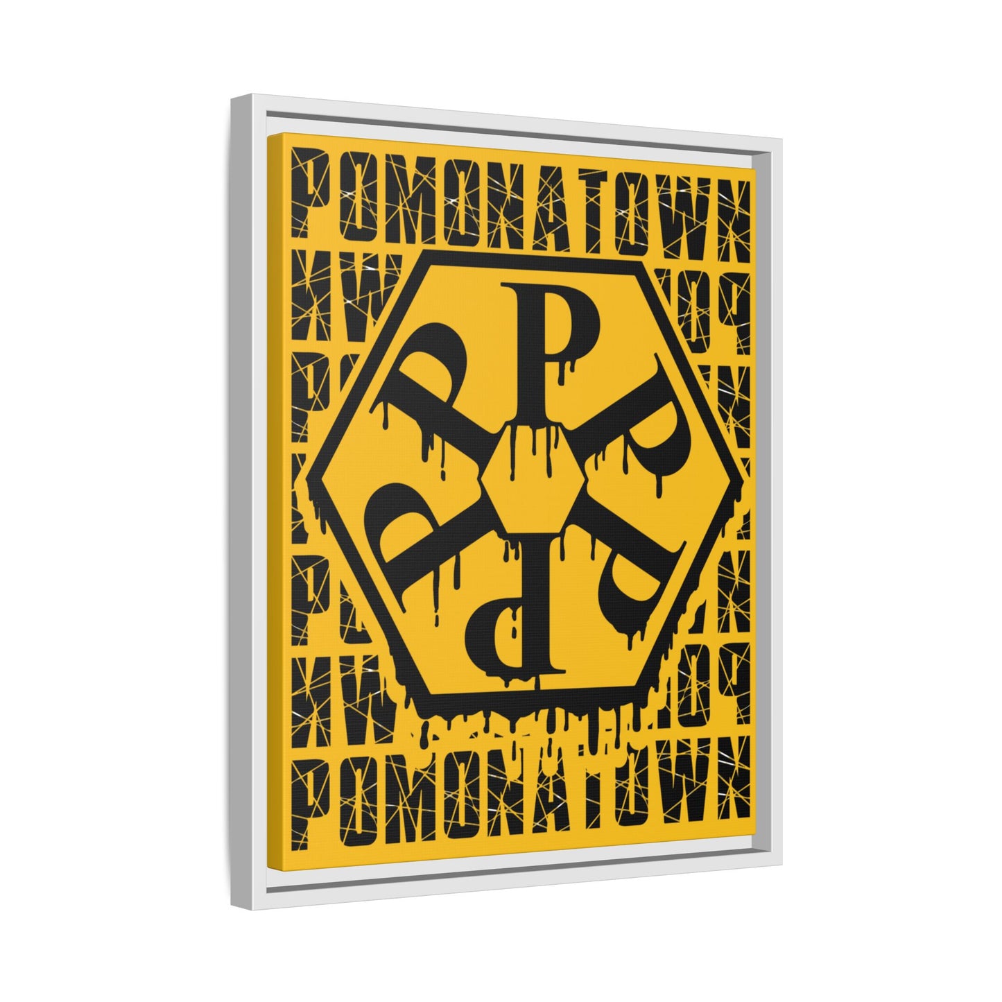 Framed Canvas Art Print, Urban Home Decor, Wall Art for Pomonatown Lovers, Typography Artwork, Gift for Friends