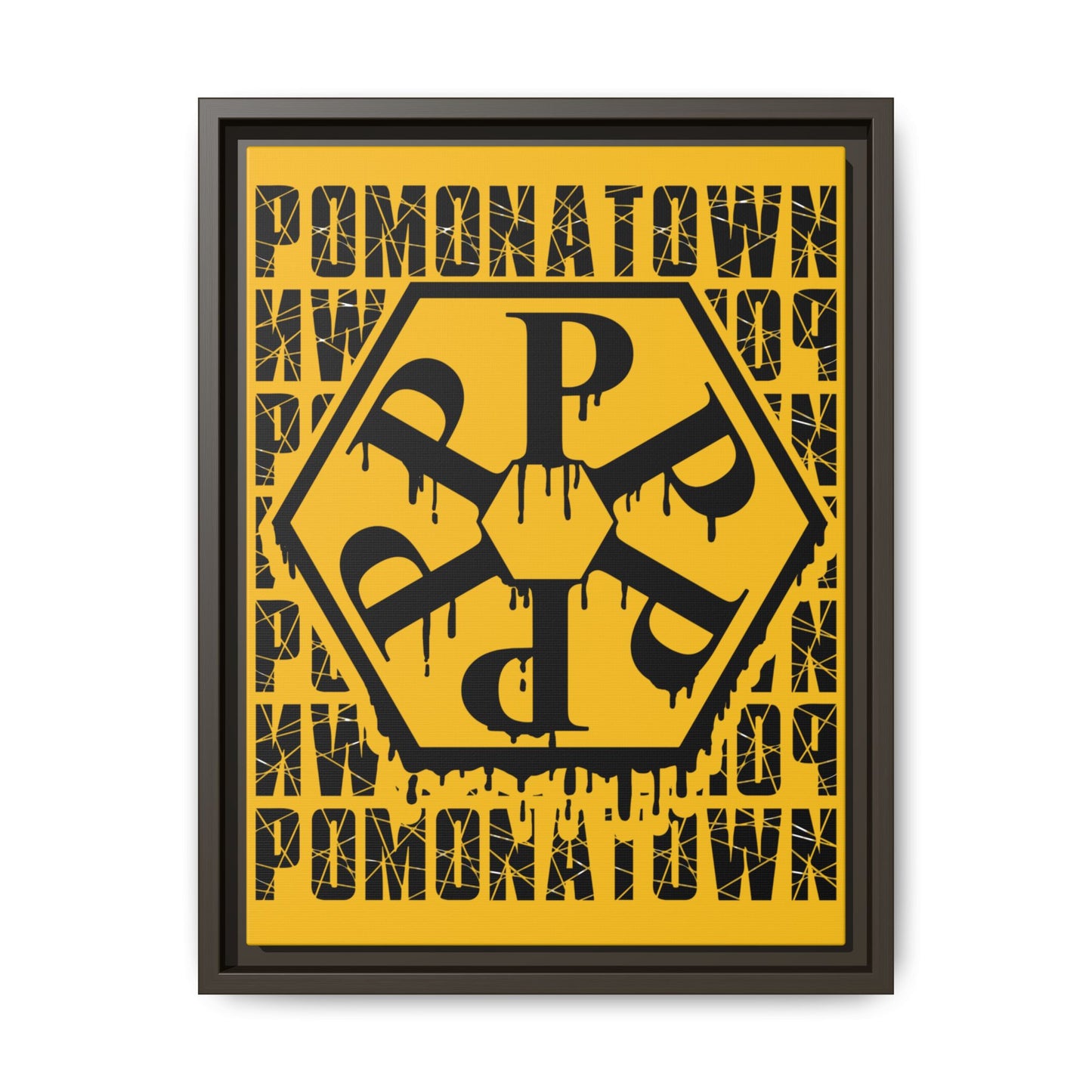 Framed Canvas Art Print, Urban Home Decor, Wall Art for Pomonatown Lovers, Typography Artwork, Gift for Friends