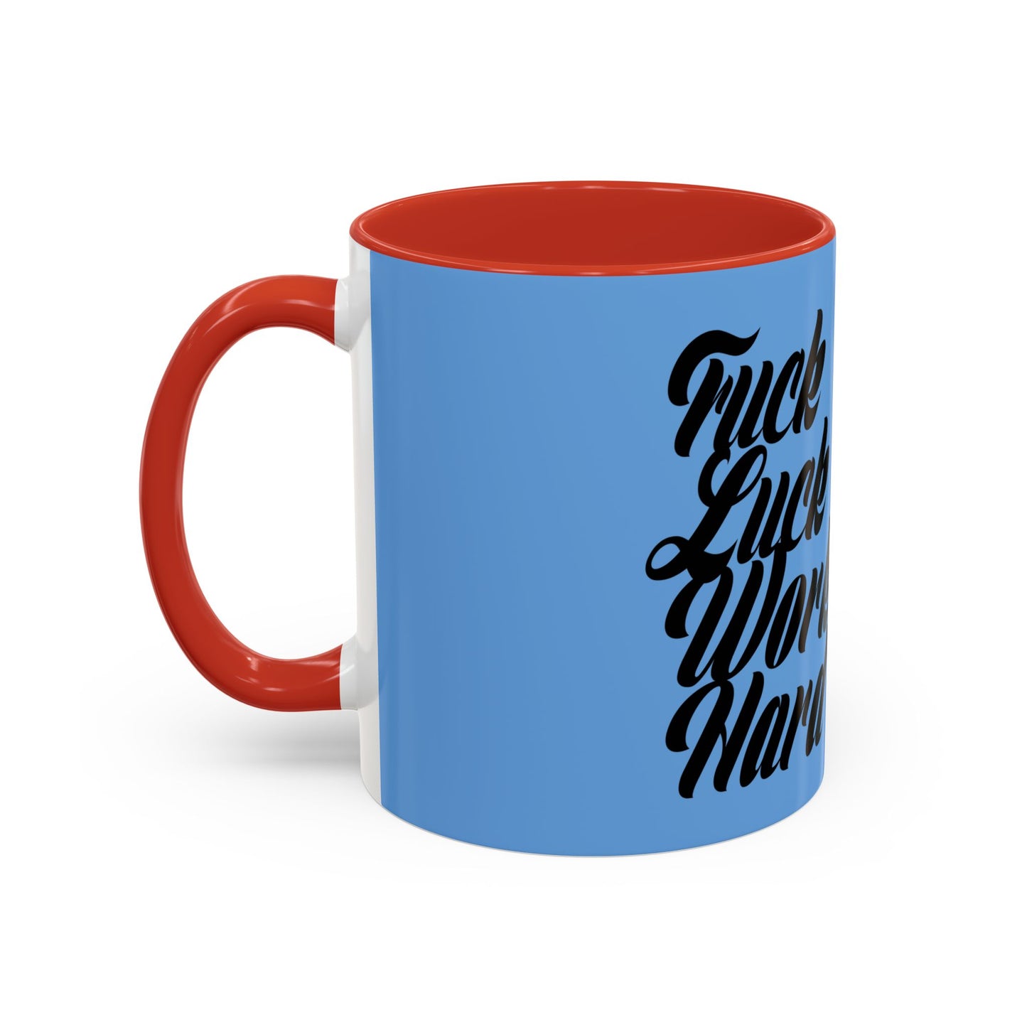 Motivational Coffee Mug - 'Luck & Work Hard', Inspirational Gift for Coffee Lovers, Office Decor, Birthday Present, Home Essentials