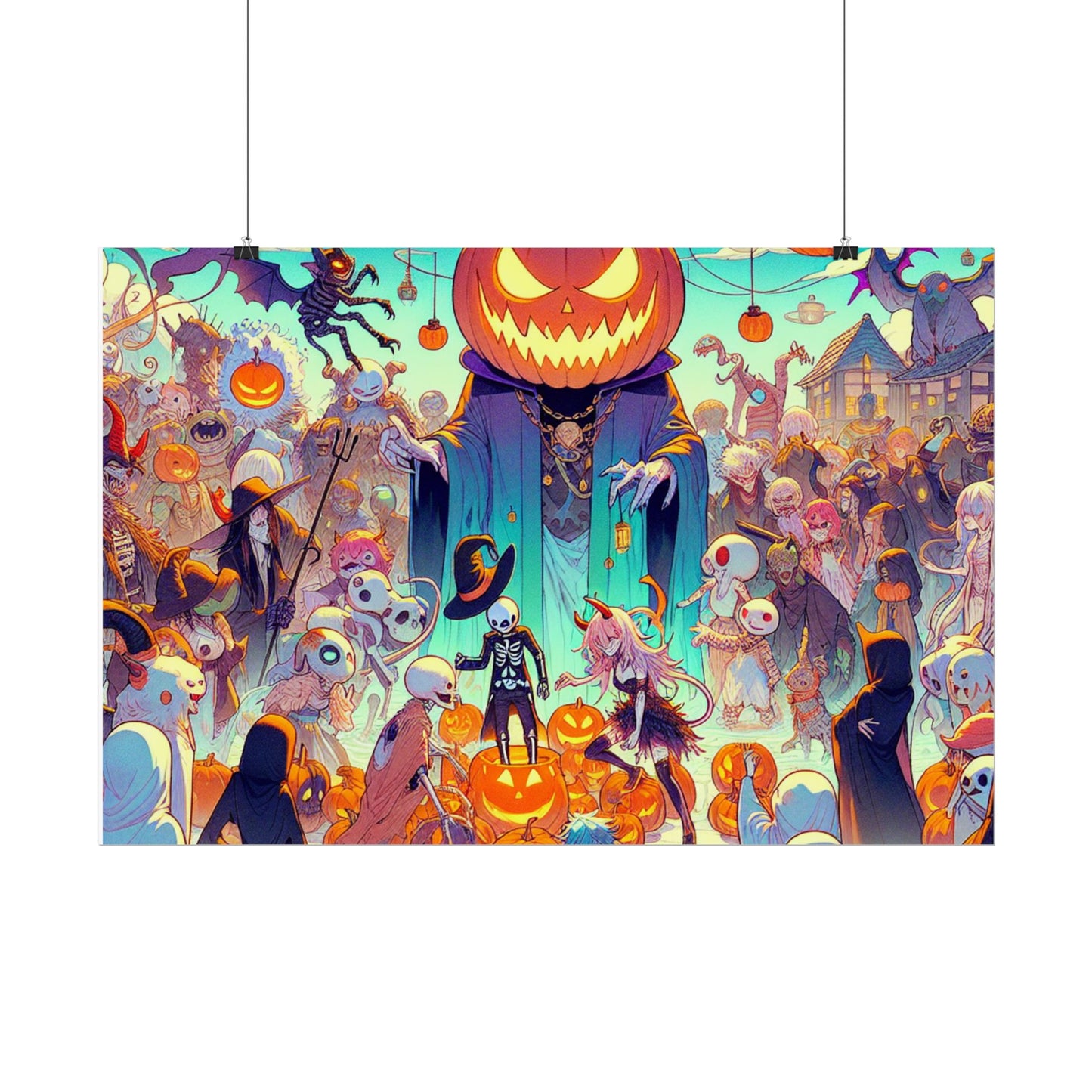 Halloween Spooky Art Rolled Posters, Wall Decor, Unique Gift, Haunted House, Fall Decor, Halloween Party Decorations