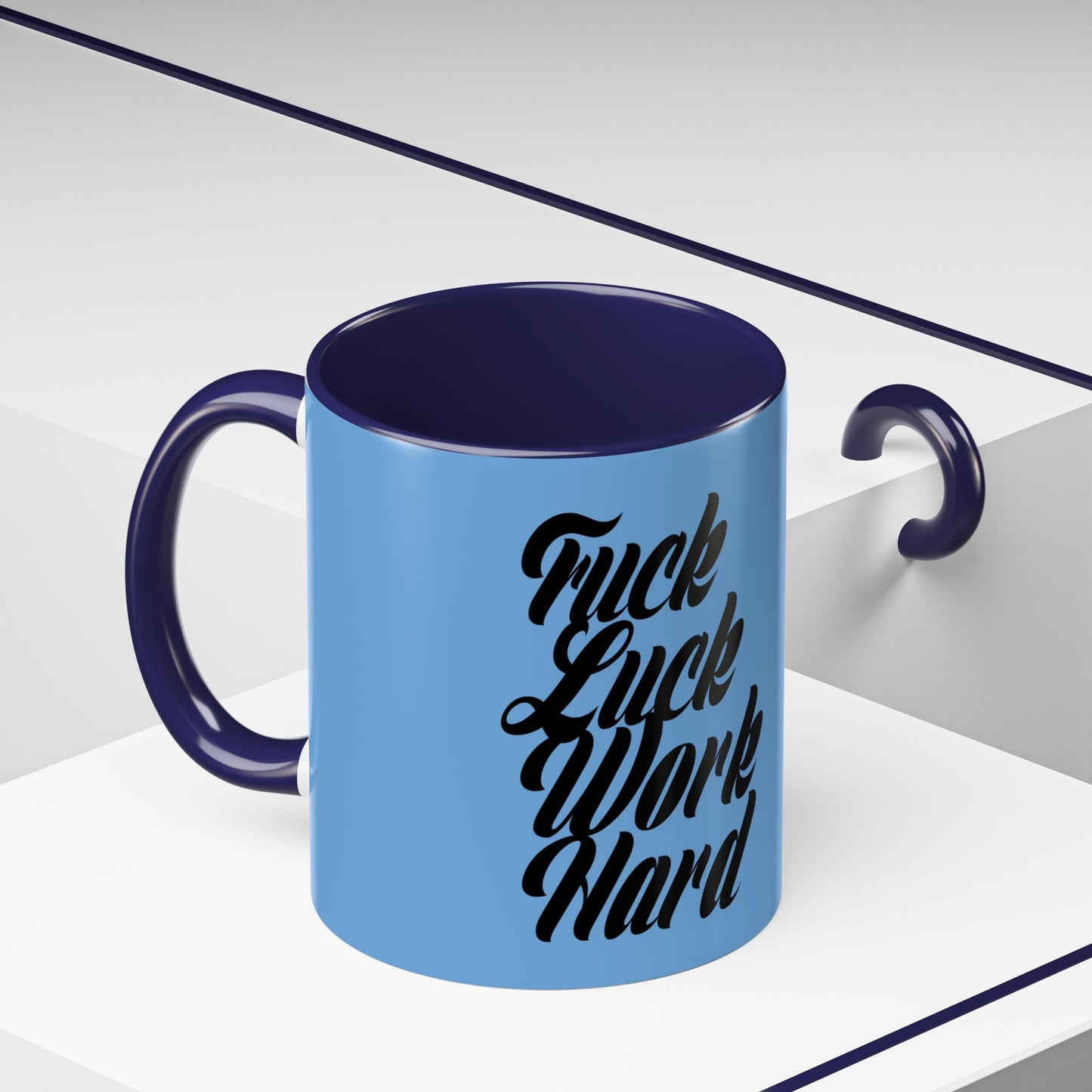 Motivational Coffee Mug - 'Luck & Work Hard', Inspirational Gift for Coffee Lovers, Office Decor, Birthday Present, Home Essentials