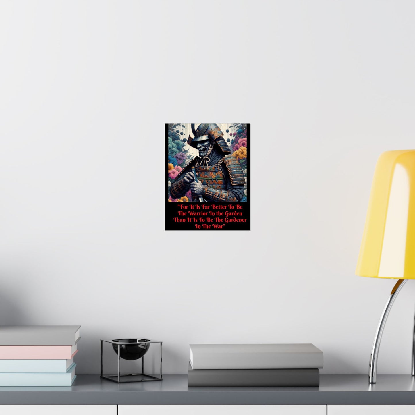 Samurai Warrior Poster, Inspirational Wall Art, Motivational Home Decor, Japanese Aesthetic Print, Garden and War Quote