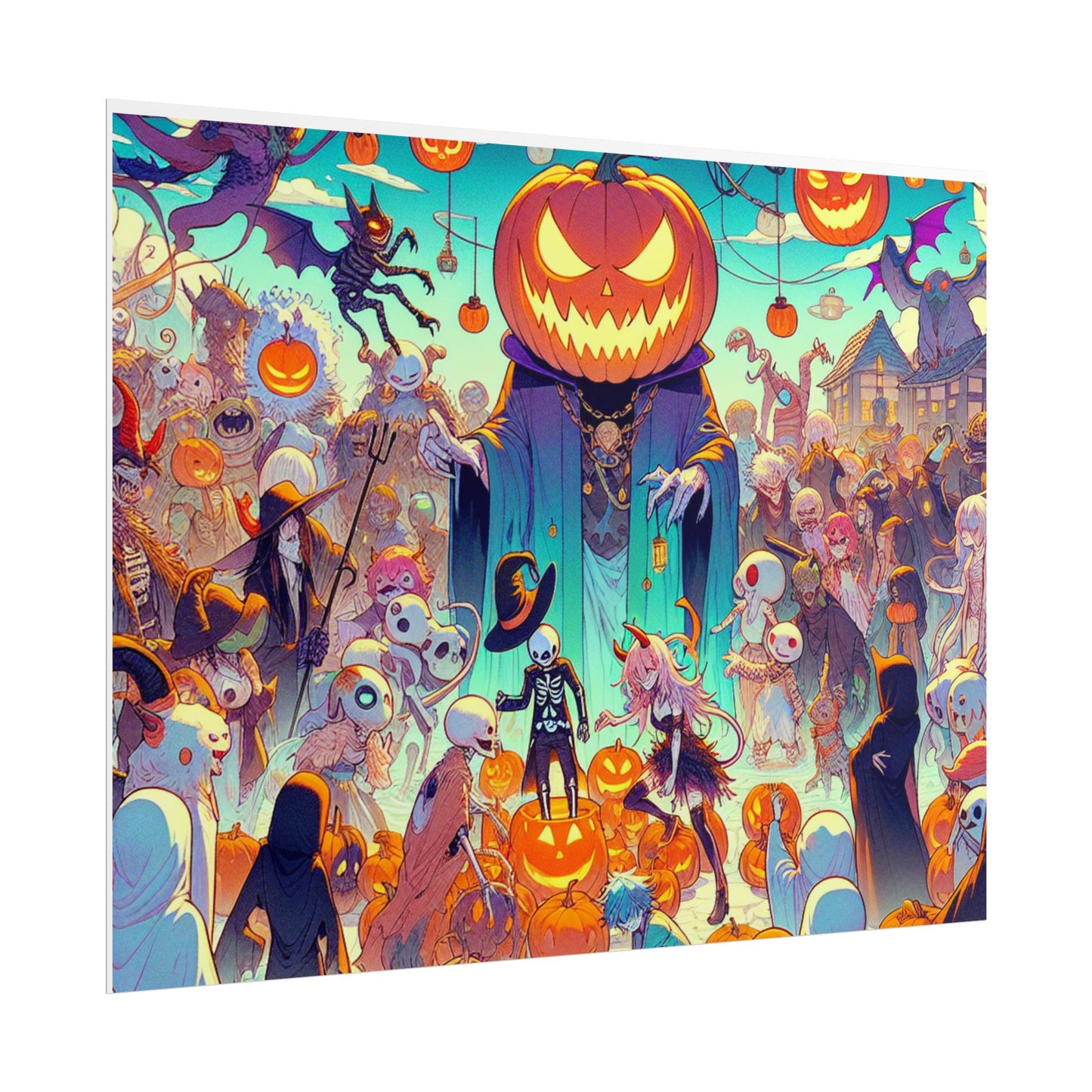Halloween Spooky Art Rolled Posters, Wall Decor, Unique Gift, Haunted House, Fall Decor, Halloween Party Decorations