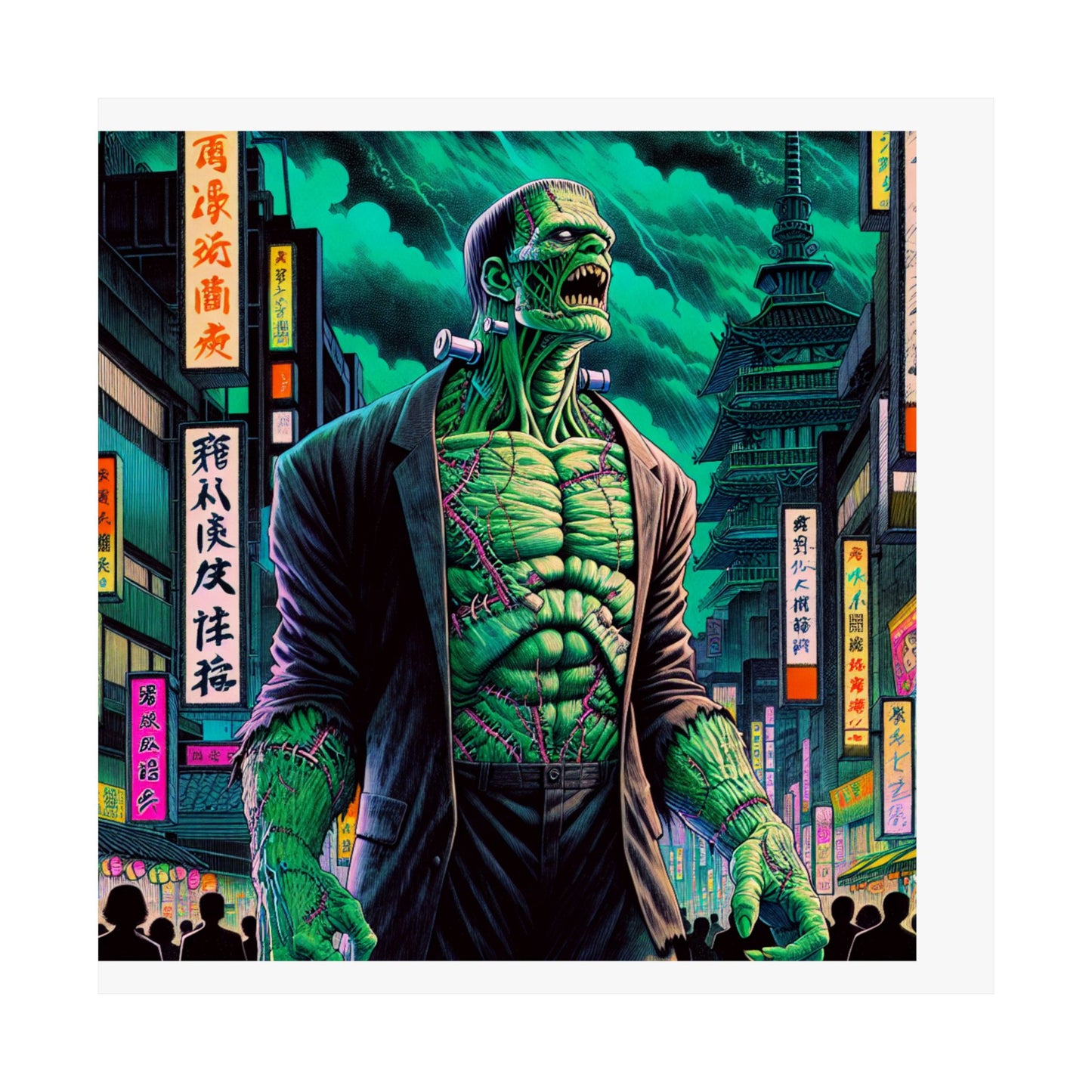 Urban Monster Art Posters | Matte Vertical Wall Decor for Halloween, Streetwear Aesthetics, Home & Office