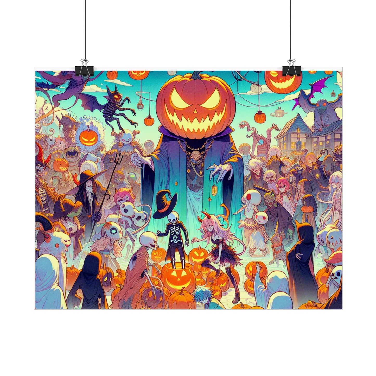 Halloween Spooky Art Rolled Posters, Wall Decor, Unique Gift, Haunted House, Fall Decor, Halloween Party Decorations