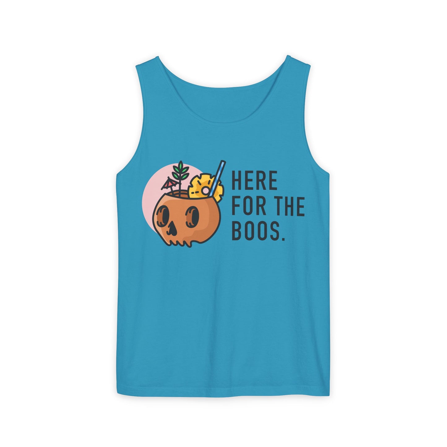 Halloween Festive Tank Top, Casual Summer Top, Unisex Tank, Here for the Boos Shirt, Party Wear, Fall Fashion, Trendy Halloween Apparel