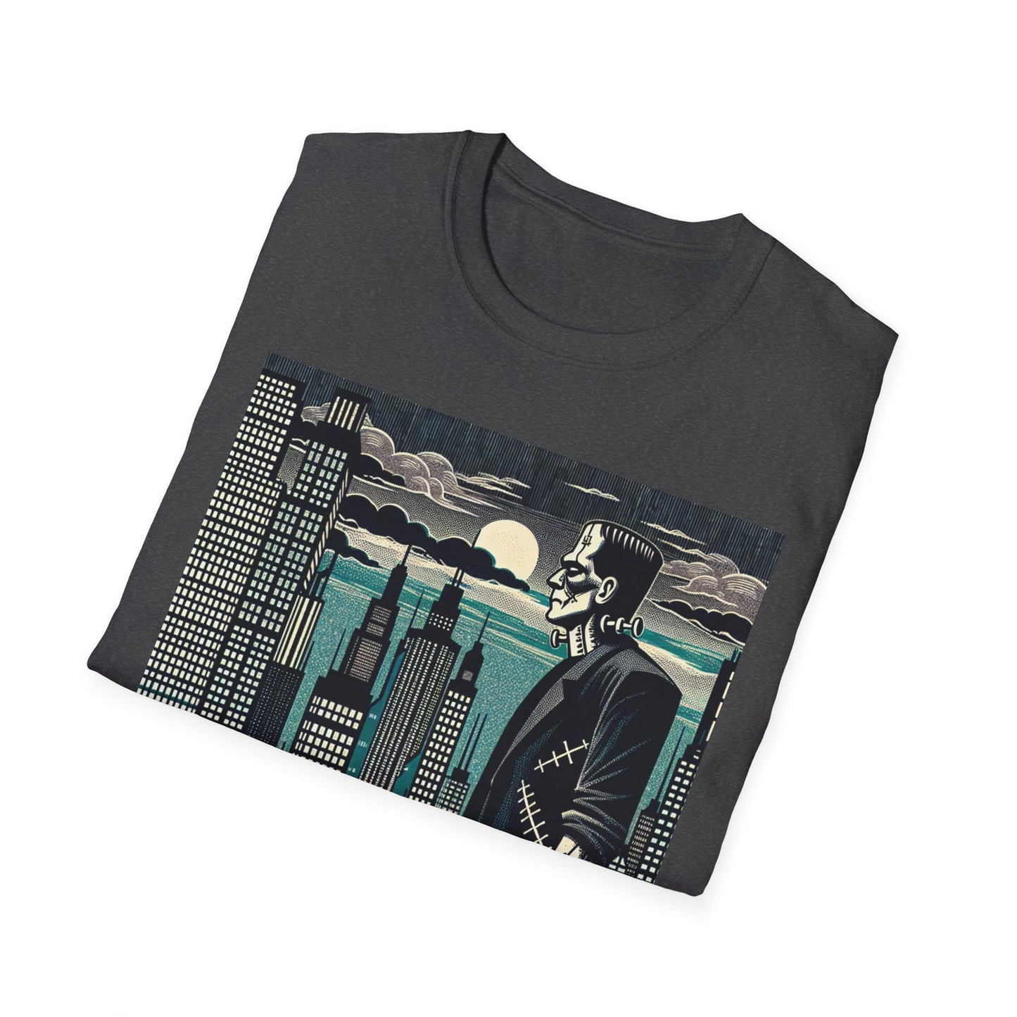 Retro Cityscape Graphic T-Shirt, Urban Art Tee, Casual Wear, Perfect Gift for Art Lovers, Street Style Fashion, Unisex Tee