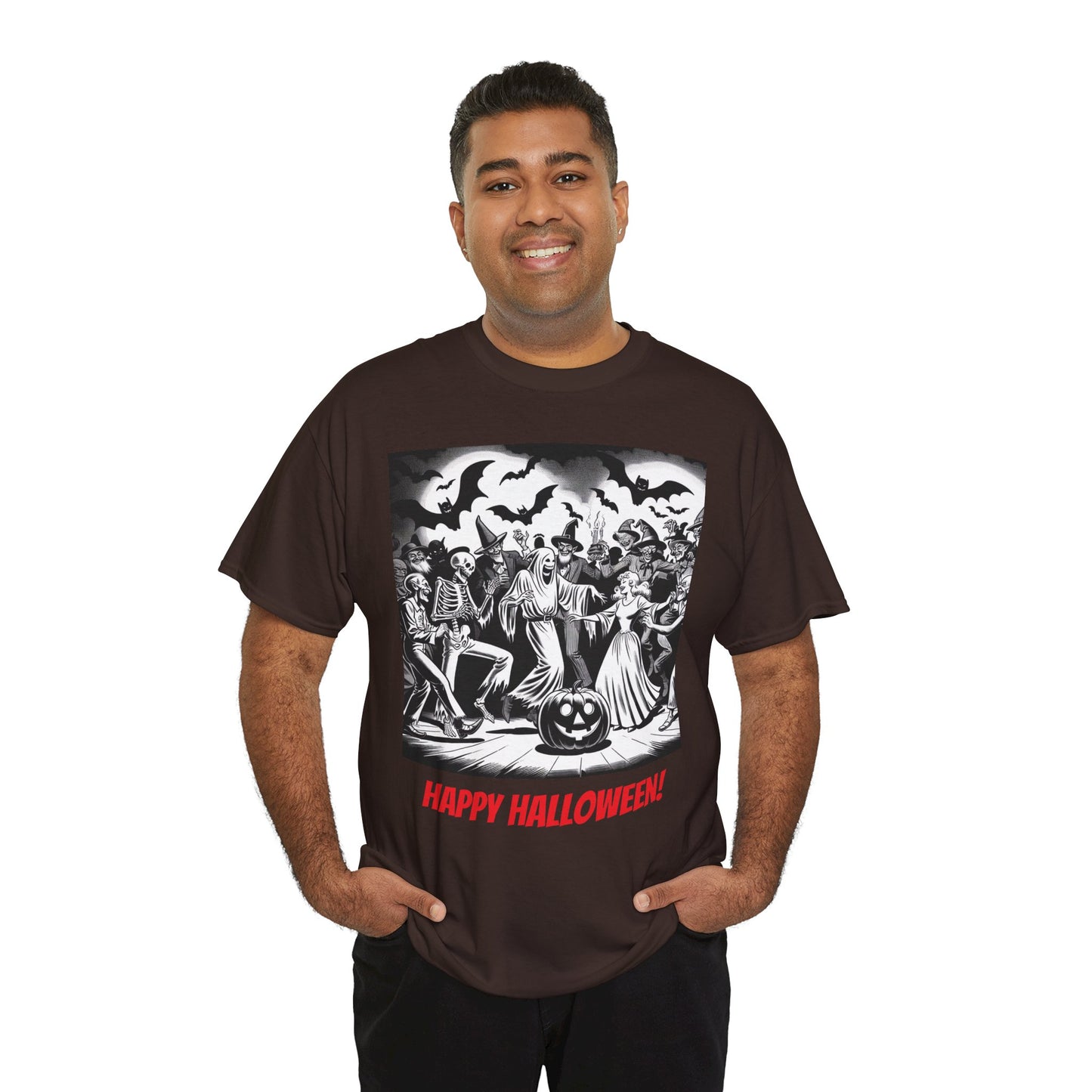 Halloween Party Unisex Heavy Cotton Tee, Spooky Costume Shirt, Halloween Celebration Tee, Trick or Treat Apparel, Casual Autumn Wear
