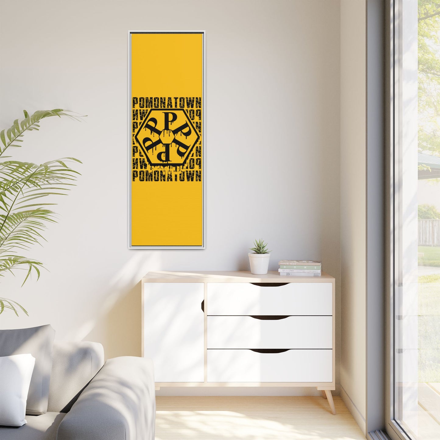 Framed Canvas Art Print, Urban Home Decor, Wall Art for Pomonatown Lovers, Typography Artwork, Gift for Friends