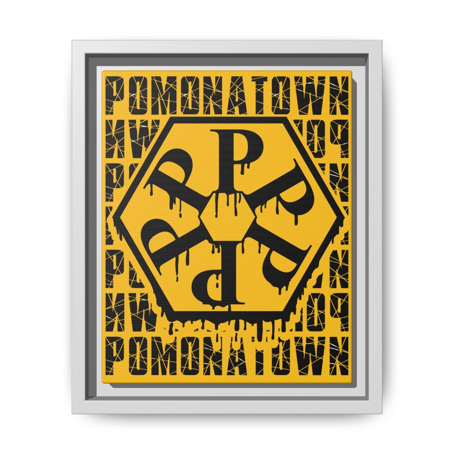 Framed Canvas Art Print, Urban Home Decor, Wall Art for Pomonatown Lovers, Typography Artwork, Gift for Friends