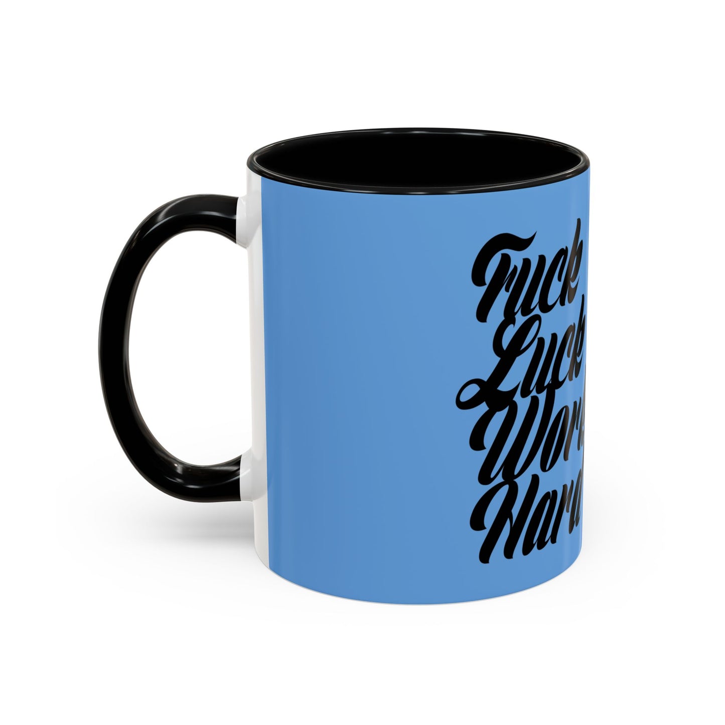 Motivational Coffee Mug - 'Luck & Work Hard', Inspirational Gift for Coffee Lovers, Office Decor, Birthday Present, Home Essentials