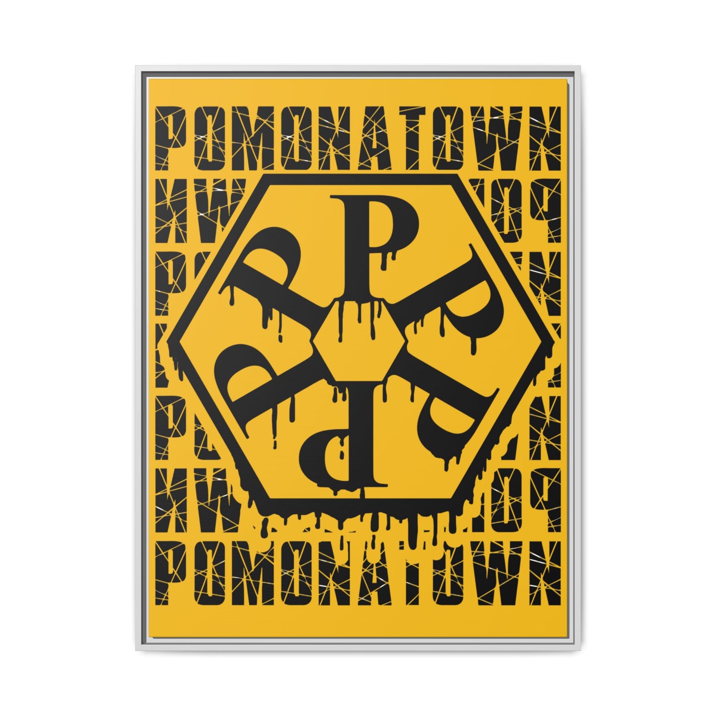 Framed Canvas Art Print, Urban Home Decor, Wall Art for Pomonatown Lovers, Typography Artwork, Gift for Friends