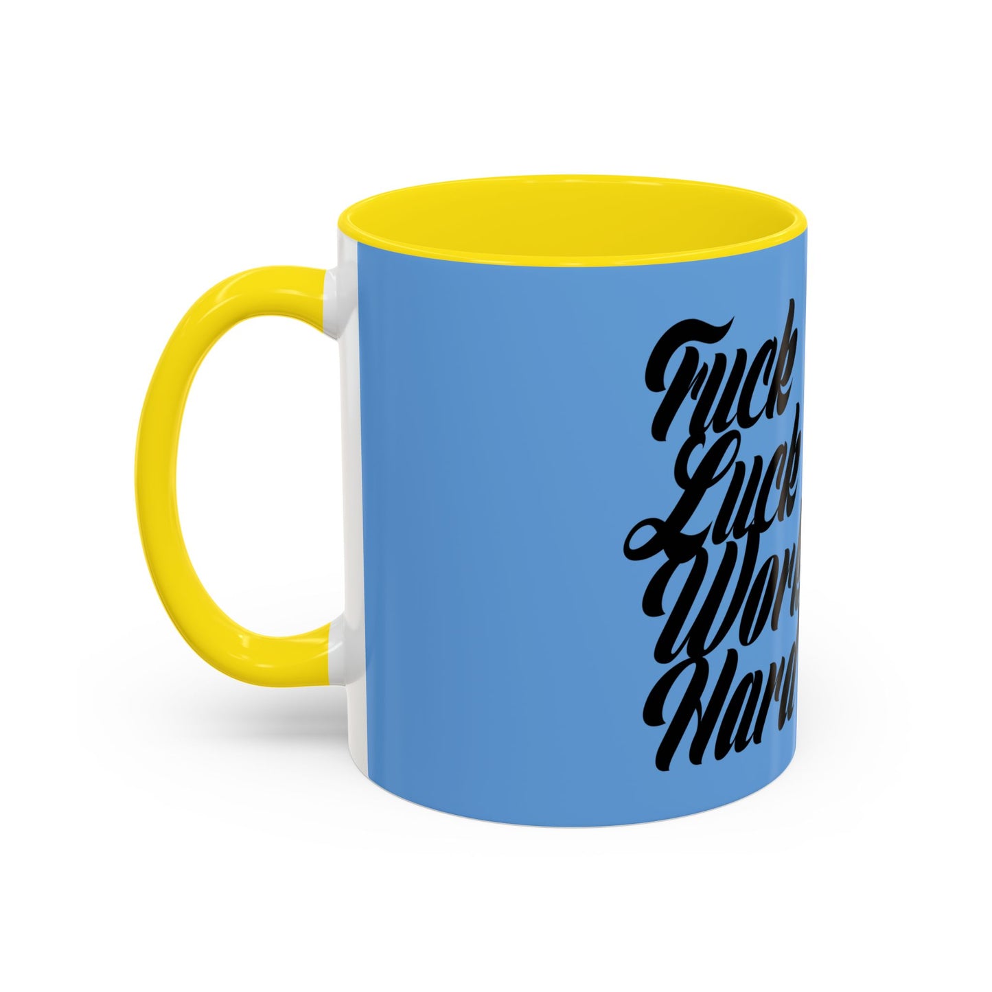 Motivational Coffee Mug - 'Luck & Work Hard', Inspirational Gift for Coffee Lovers, Office Decor, Birthday Present, Home Essentials