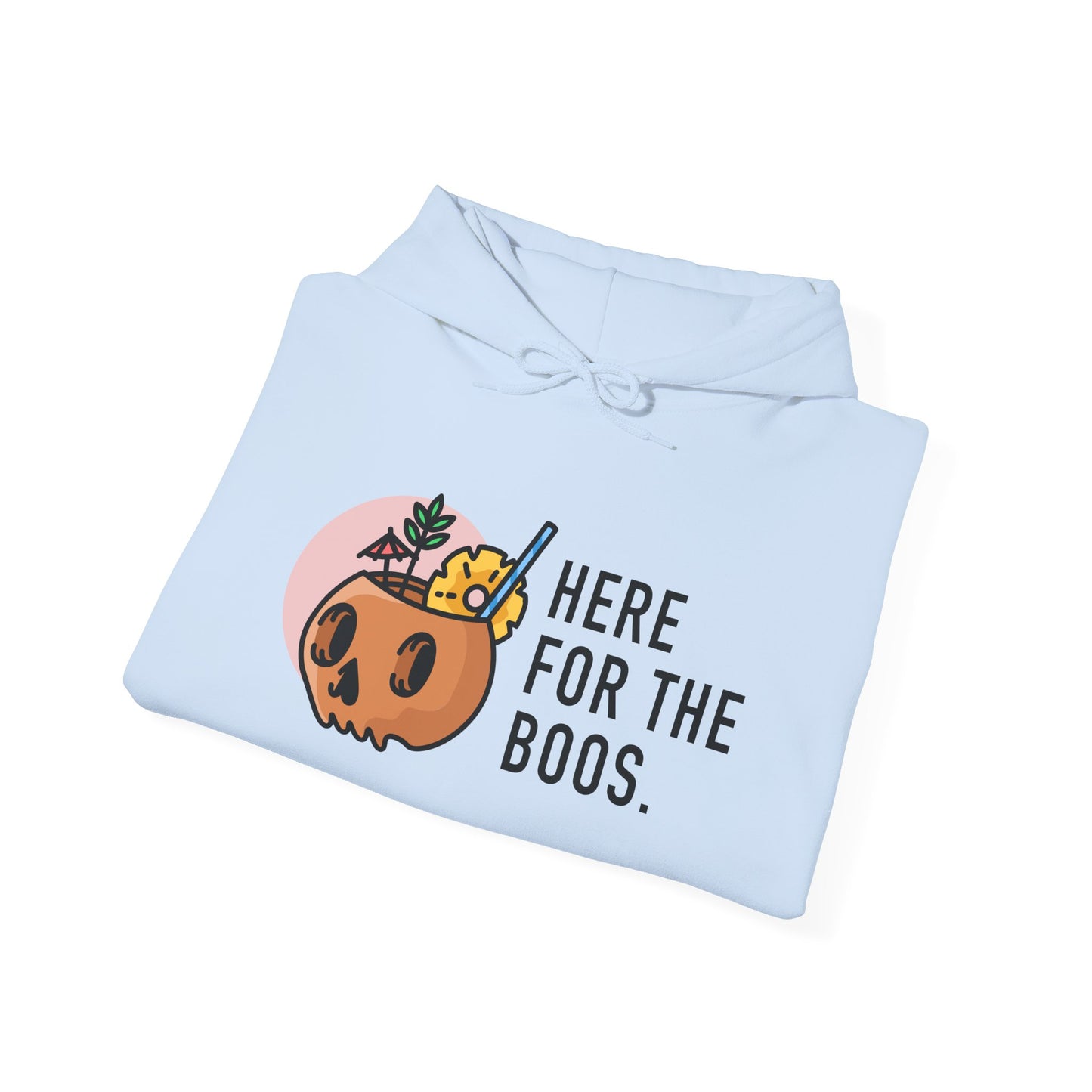 Halloween Skull Hoodie, Cozy Sweatshirt for Fall, Here for the Boos, Unisex Sweatshirt, Perfect for Halloween, Gift for Spooky Season