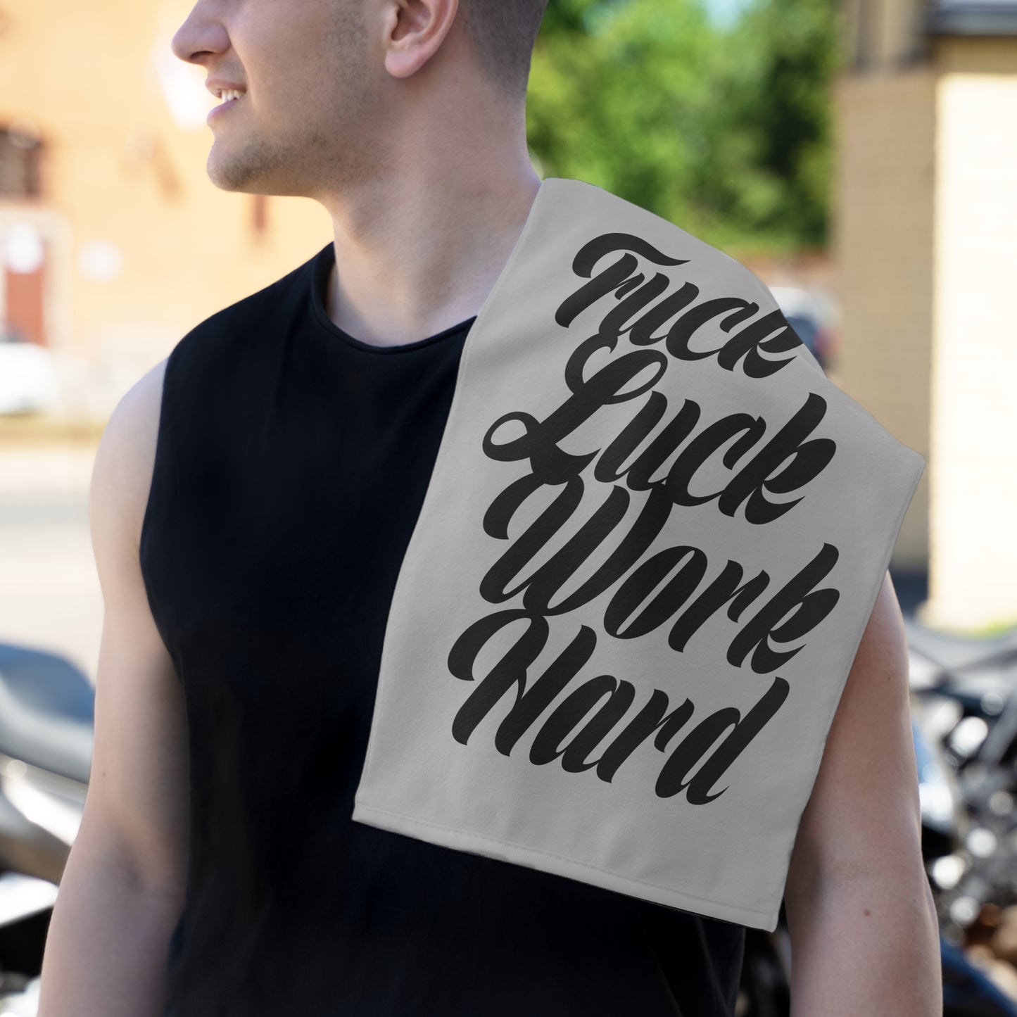 Motivational Rally Towel, Sports Towel, Gym Towel, Fun Gift for Athletes, Cheer Towel, Work Hard Motivational Towel