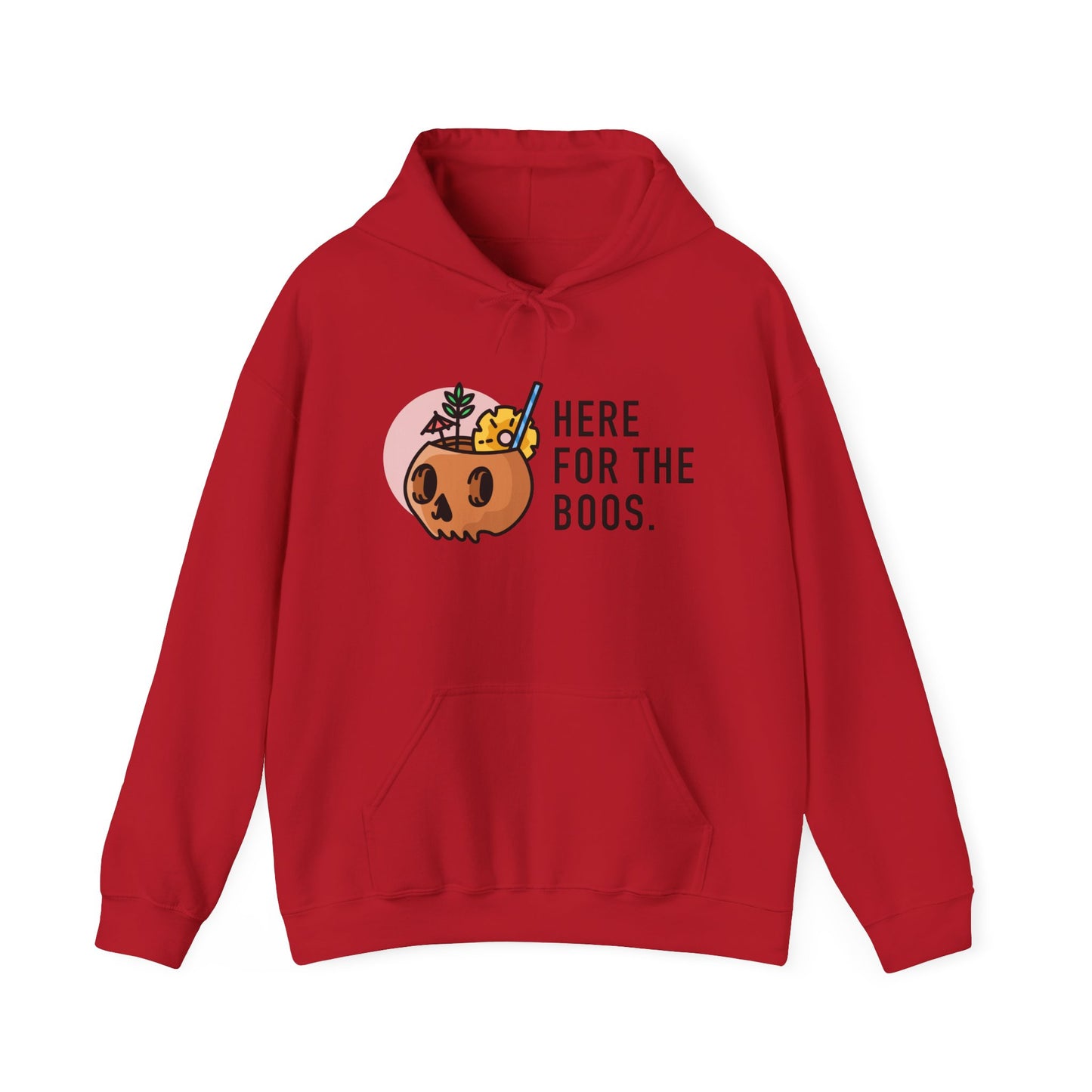Halloween Skull Hoodie, Cozy Sweatshirt for Fall, Here for the Boos, Unisex Sweatshirt, Perfect for Halloween, Gift for Spooky Season