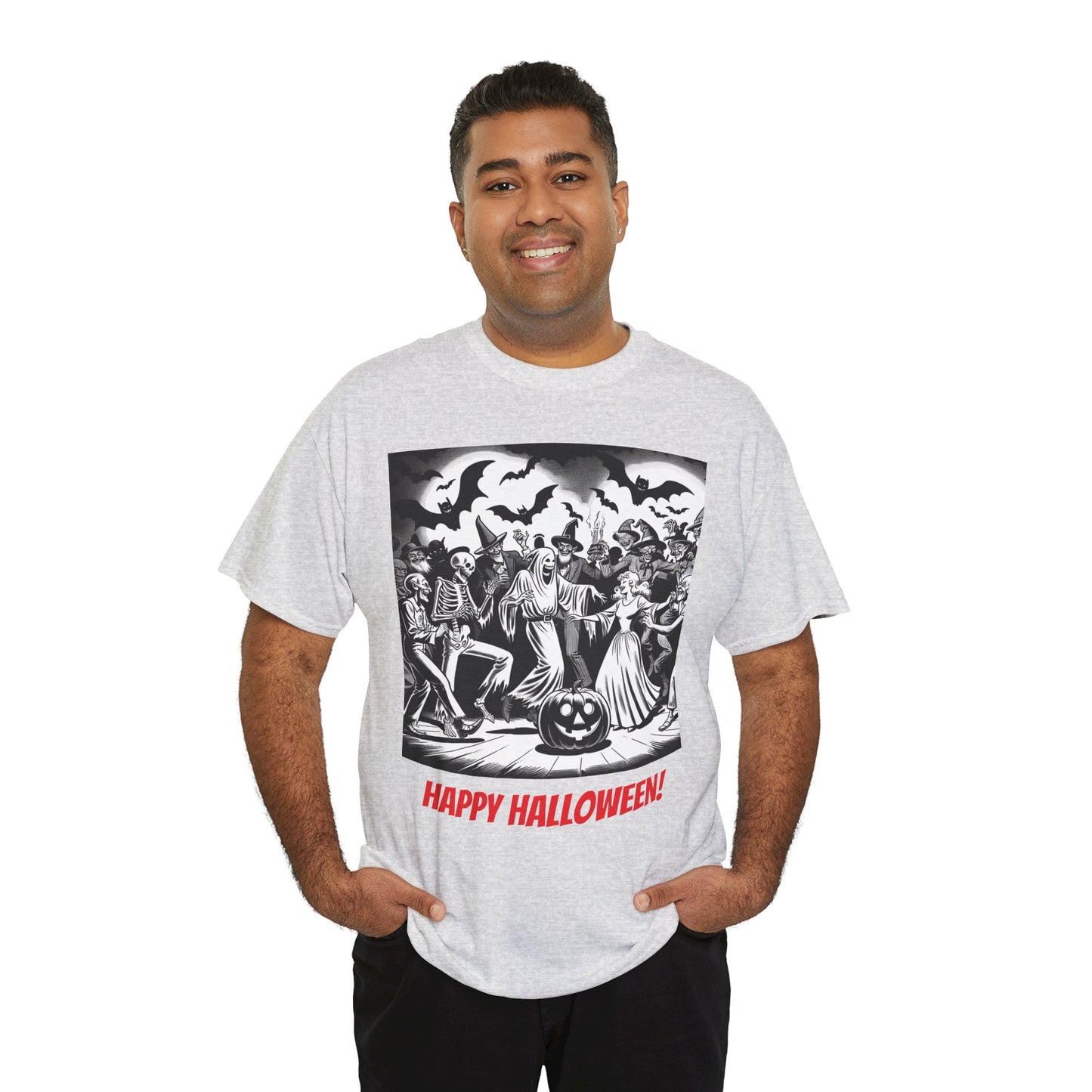 Halloween Party Unisex Heavy Cotton Tee, Spooky Costume Shirt, Halloween Celebration Tee, Trick or Treat Apparel, Casual Autumn Wear