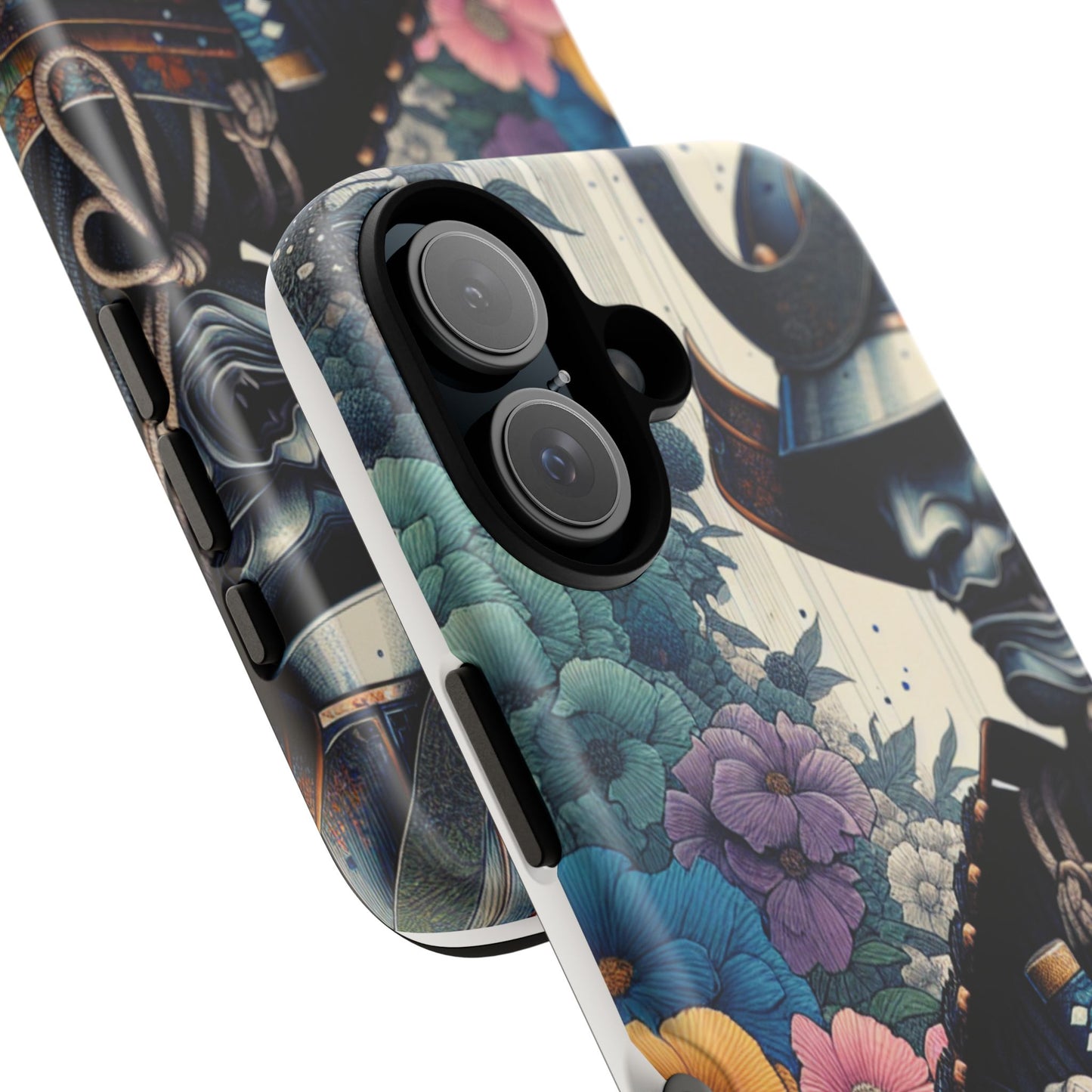 Samurai Floral Phone Case: Tough & Stylish Protection, Gifts for Warriors, Phone Accessories, Unique Designs, Art for Tech Lovers
