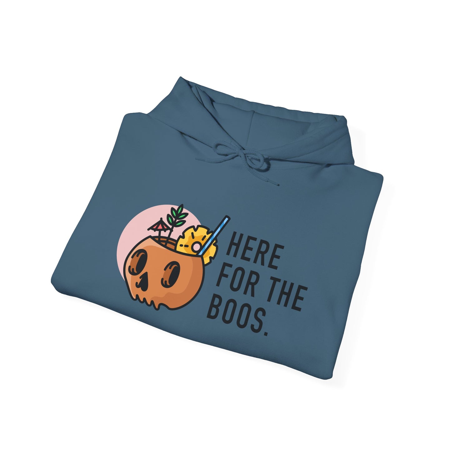 Halloween Skull Hoodie, Cozy Sweatshirt for Fall, Here for the Boos, Unisex Sweatshirt, Perfect for Halloween, Gift for Spooky Season