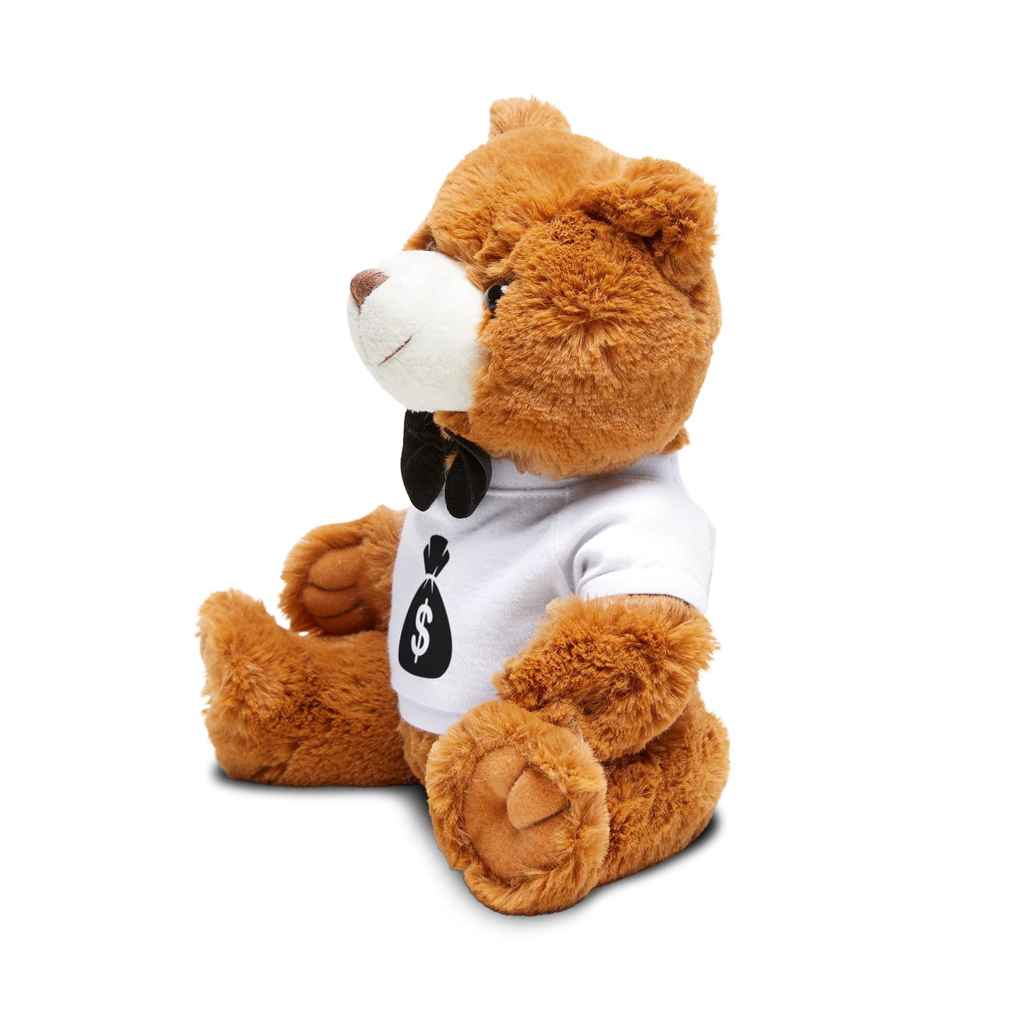 Plush Teddy Bear with Money Symbol T-Shirt | Cute Gift for Any Occasion, Stuffed Animal, Spring & Summer Decor, Birthday & Holiday Present