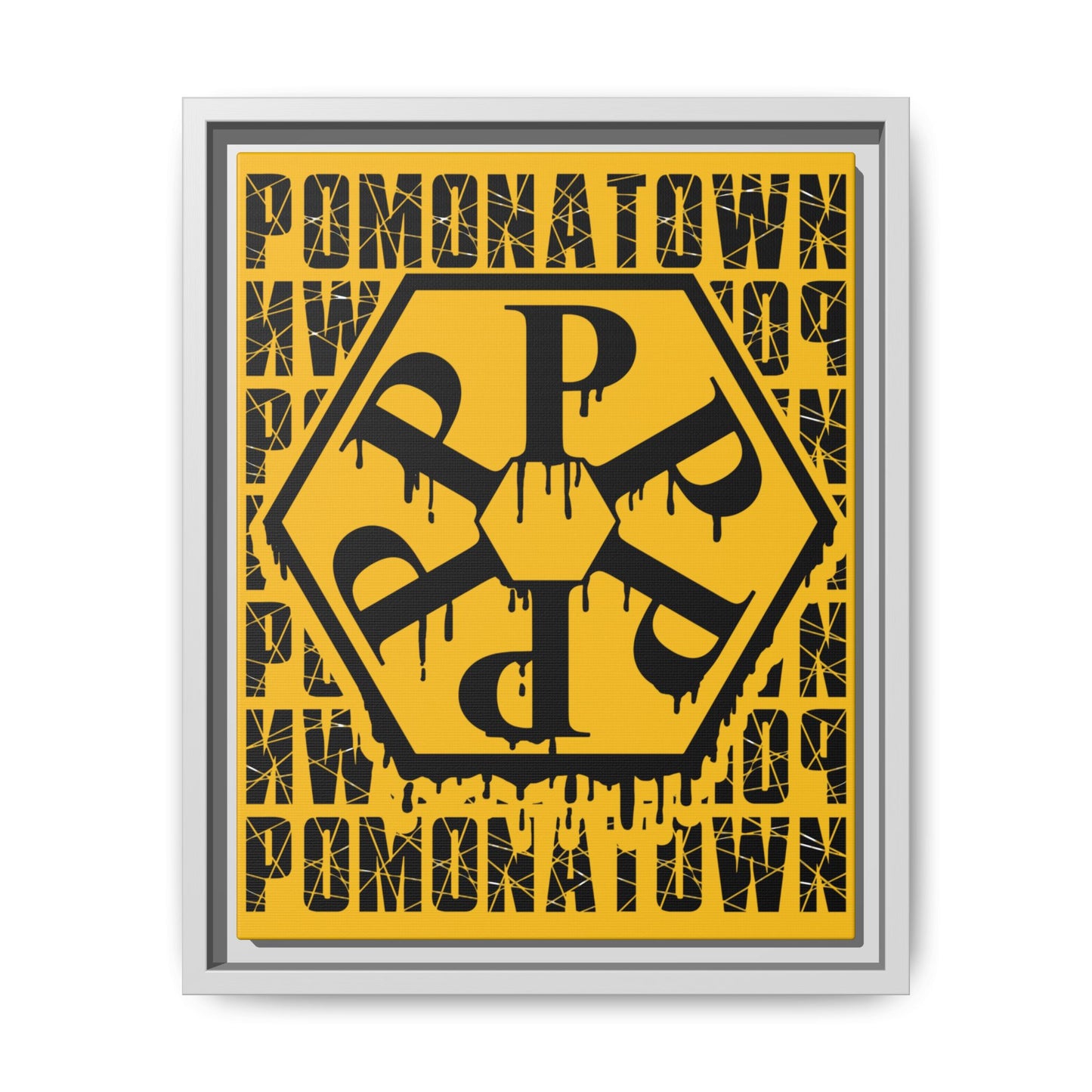 Framed Canvas Art Print, Urban Home Decor, Wall Art for Pomonatown Lovers, Typography Artwork, Gift for Friends