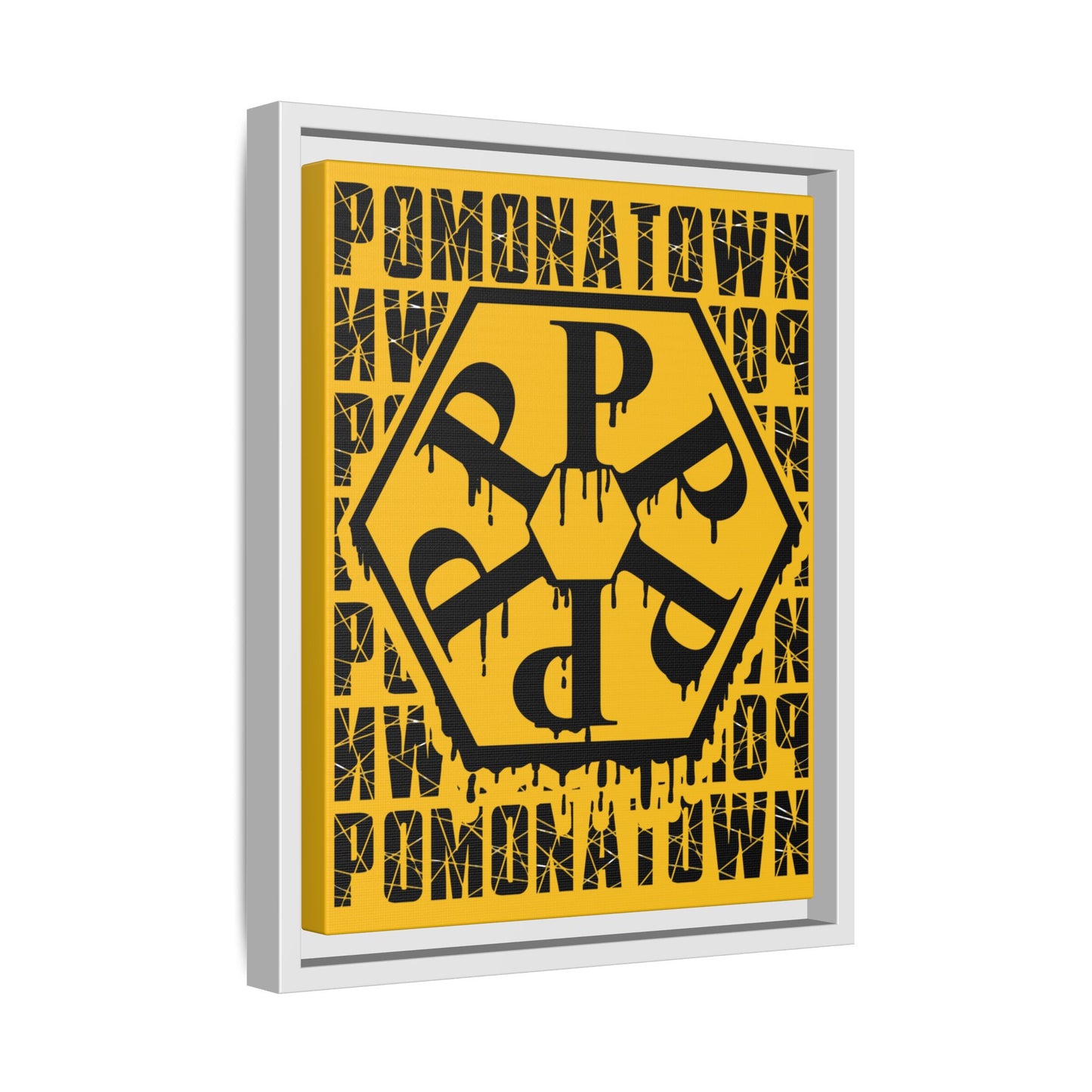 Framed Canvas Art Print, Urban Home Decor, Wall Art for Pomonatown Lovers, Typography Artwork, Gift for Friends