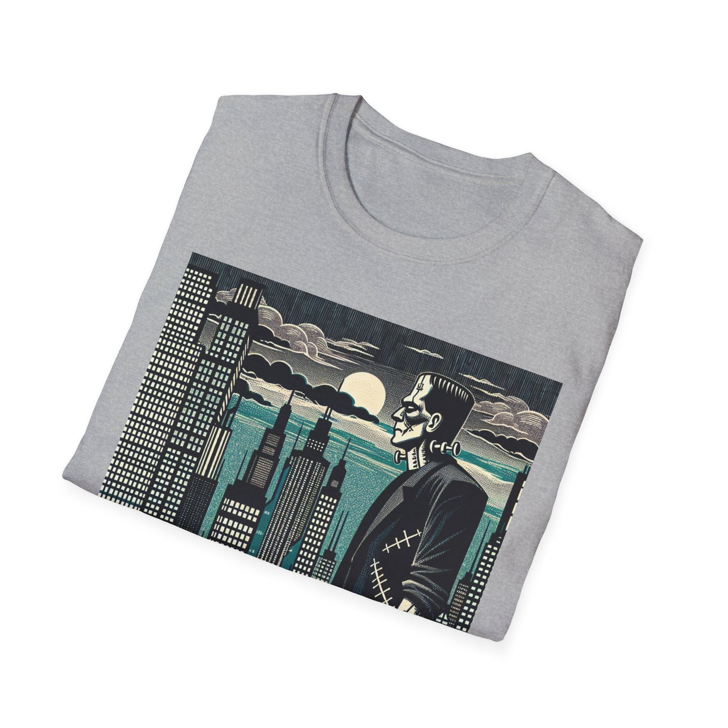 Retro Cityscape Graphic T-Shirt, Urban Art Tee, Casual Wear, Perfect Gift for Art Lovers, Street Style Fashion, Unisex Tee